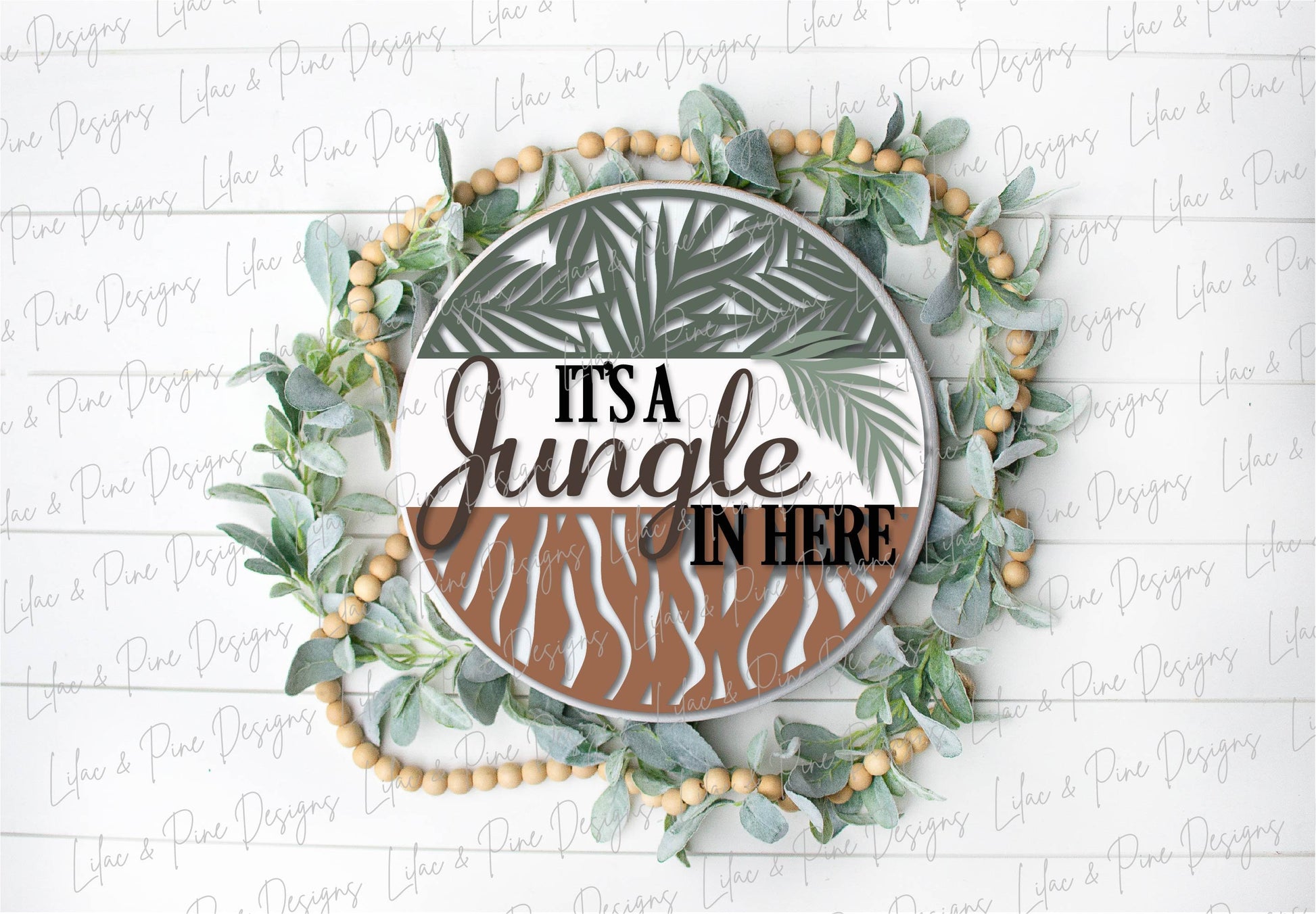Its a Jungle door hanger, Welcome sign SVG, tiger stripes SVG, tropical leaves SVG, porch sign svg, Glowforge svg file, laser cut files
