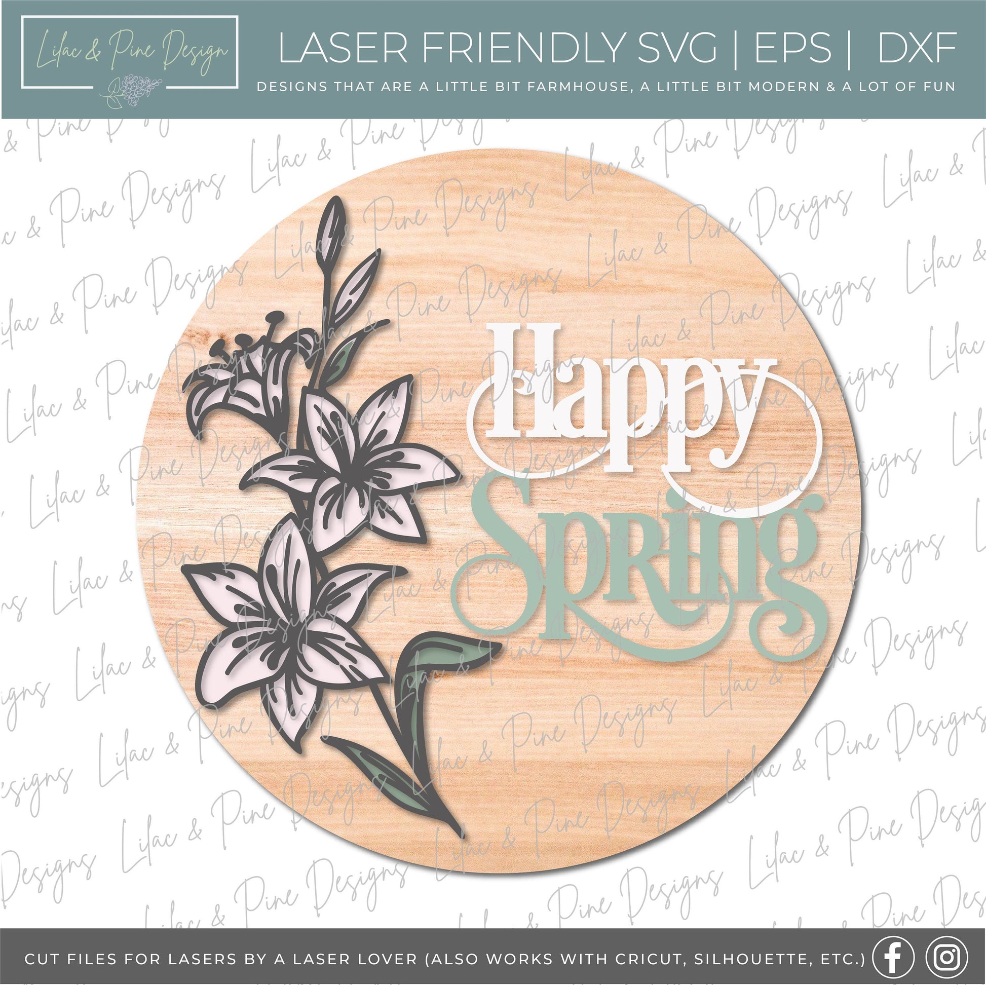 Spring welcome sign bundle, Easter door hanger SVG bundle, tulip SVG, lily svg, bunny svg, cross SVG, Glowforge files, laser cut file