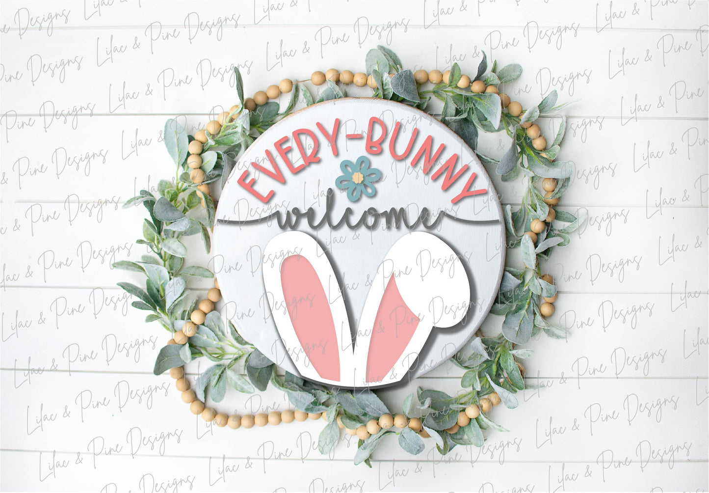 Easter Welcome door hanger, Easter porch sign SVG, Easter bunny sign, bunny ear svg, Farmhouse Easter decor, Glowforge svg, laser cut file