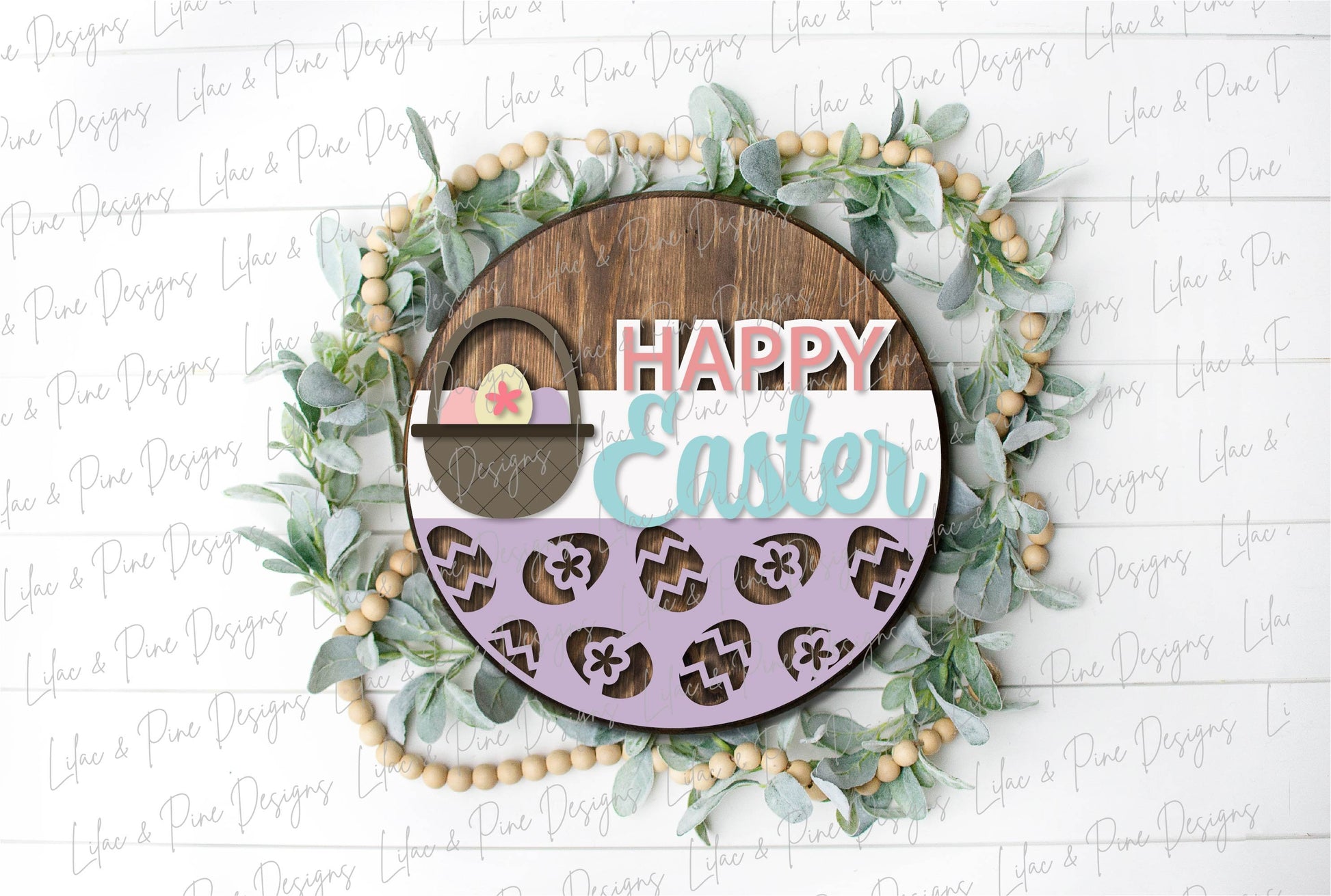 Easter Welcome door hanger, Happy Easter porch sign SVG, Easter egg svg, easter basket SVG, Easter decor, Glowforge svg, laser cut file