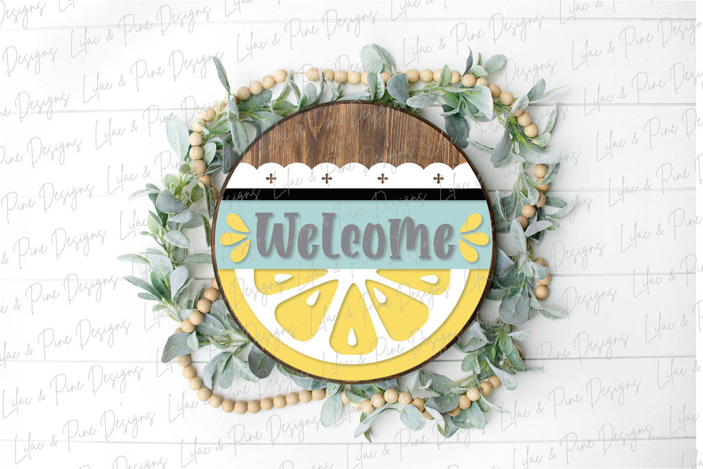 Lemon door hanger SVG, Lemon Welcome sign, Lemon round sign svg, Lemonade sign, Summer decor, Glowforge cut file, laser SVG file