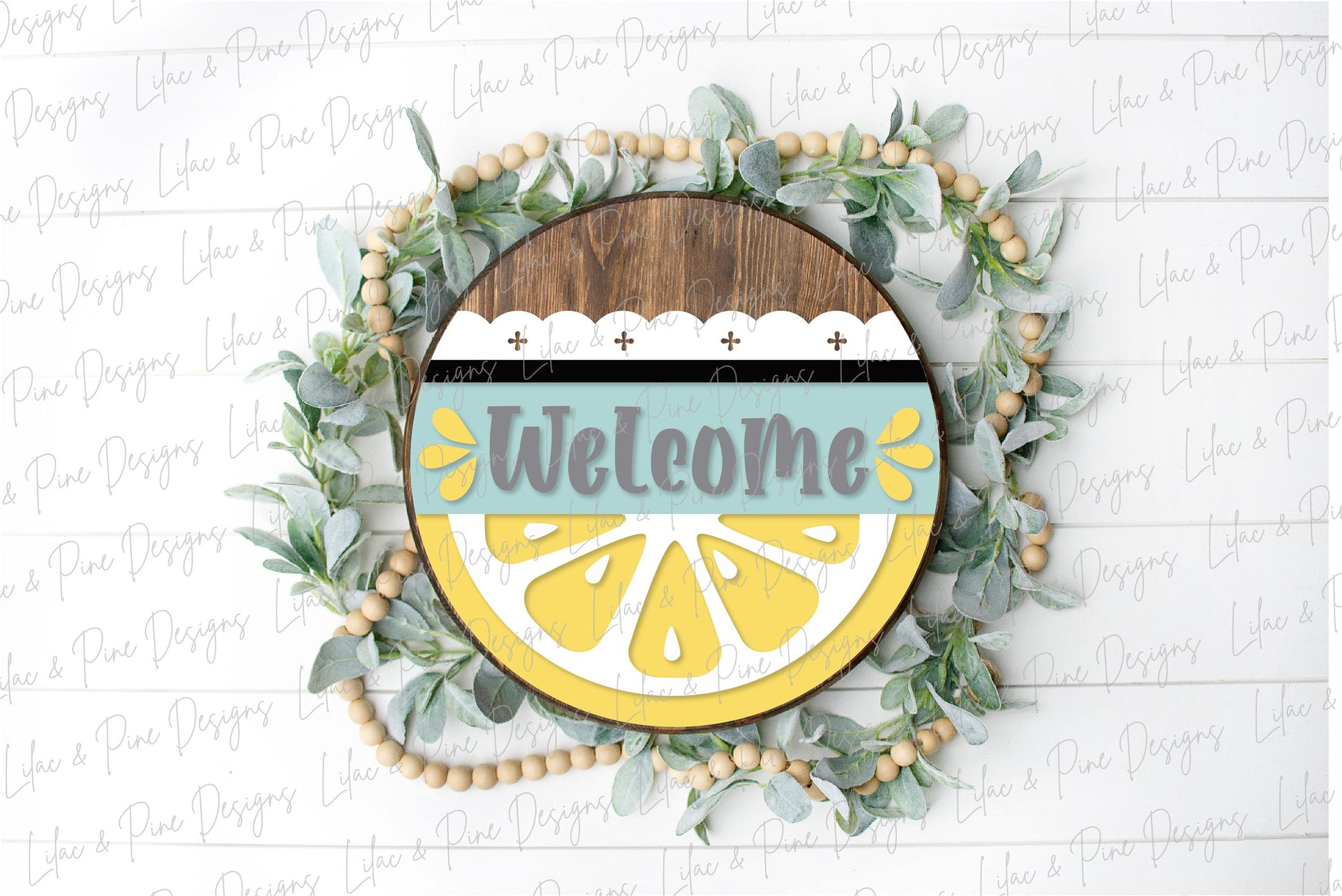 Lemon door hanger SVG, Lemon Welcome sign, Lemon round sign svg, Lemonade sign, Summer decor, Glowforge cut file, laser SVG file