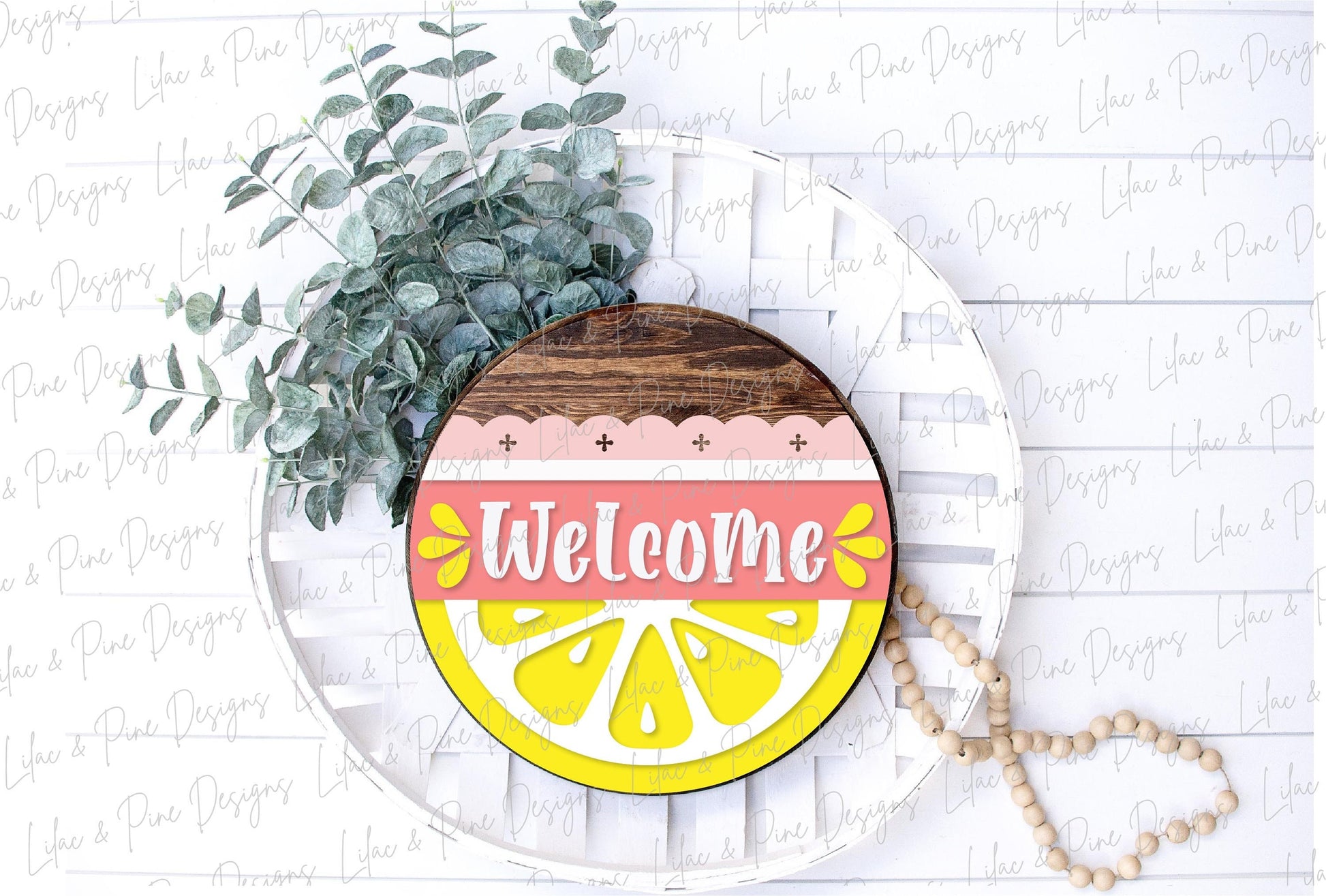 Lemon door hanger SVG, Lemon Welcome sign, Lemon round sign svg, Lemonade sign, Summer decor, Glowforge cut file, laser SVG file