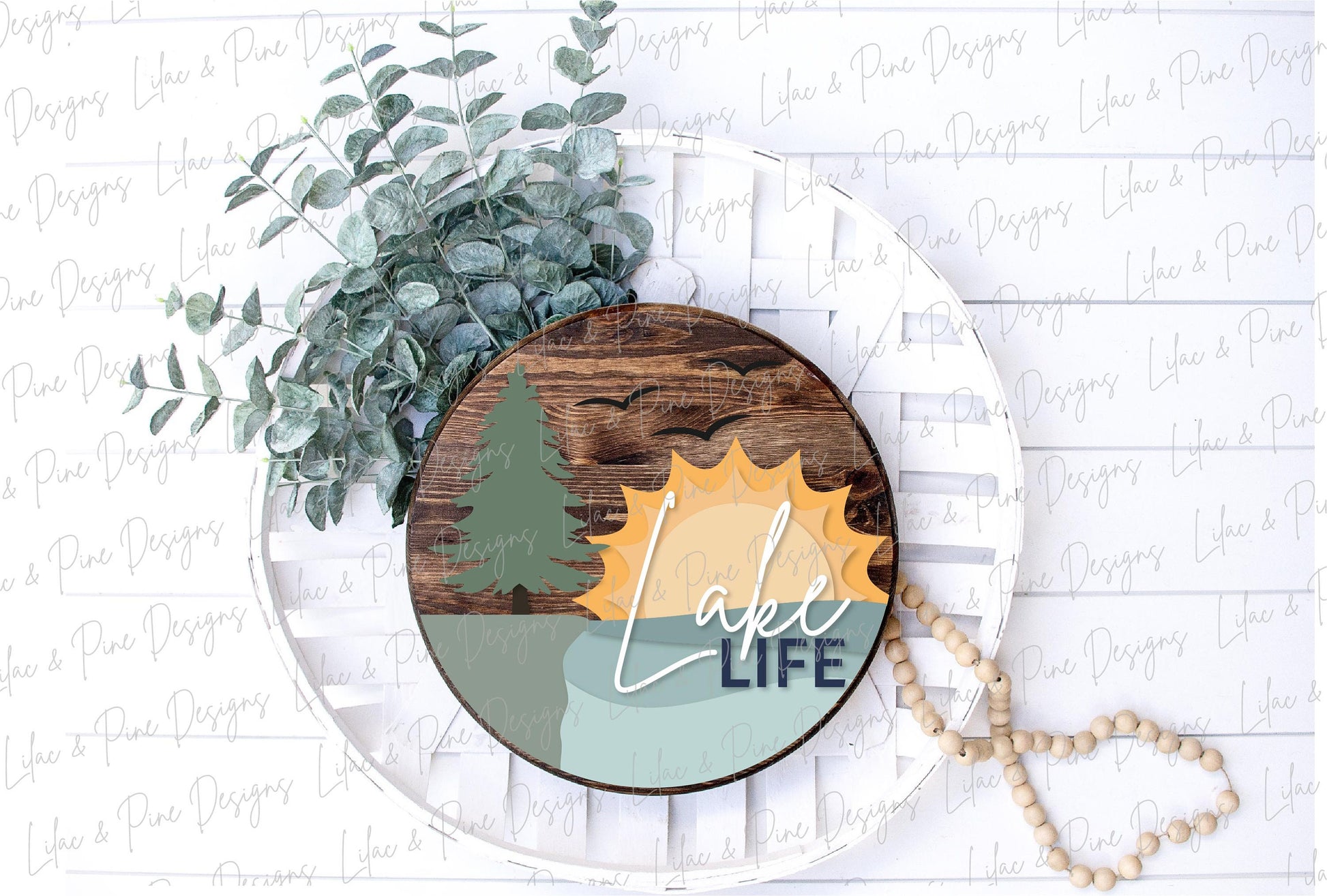 Lake life door hanger SVG, Sunrise Lake sign, Sunset svg, landscape SVG, lake house decor, cottage decor, Glowforge cut file, laser SVG file