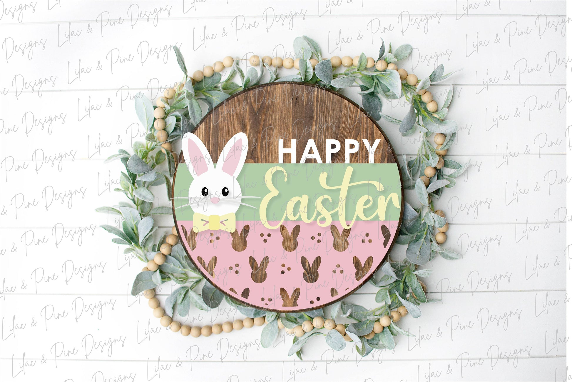 Happy Easter Welcome door hanger, Easter porch sign SVG, Easter bunny SVG, Farmhouse Easter decor, Glowforge svg, laser cut file