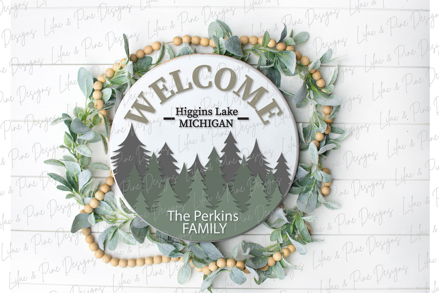 Forest Welcome door hanger SVG, Pine Tree door sign SVG, cabin decor svg, customizable welcome sign svg, Glowforge cut file, laser SVG file