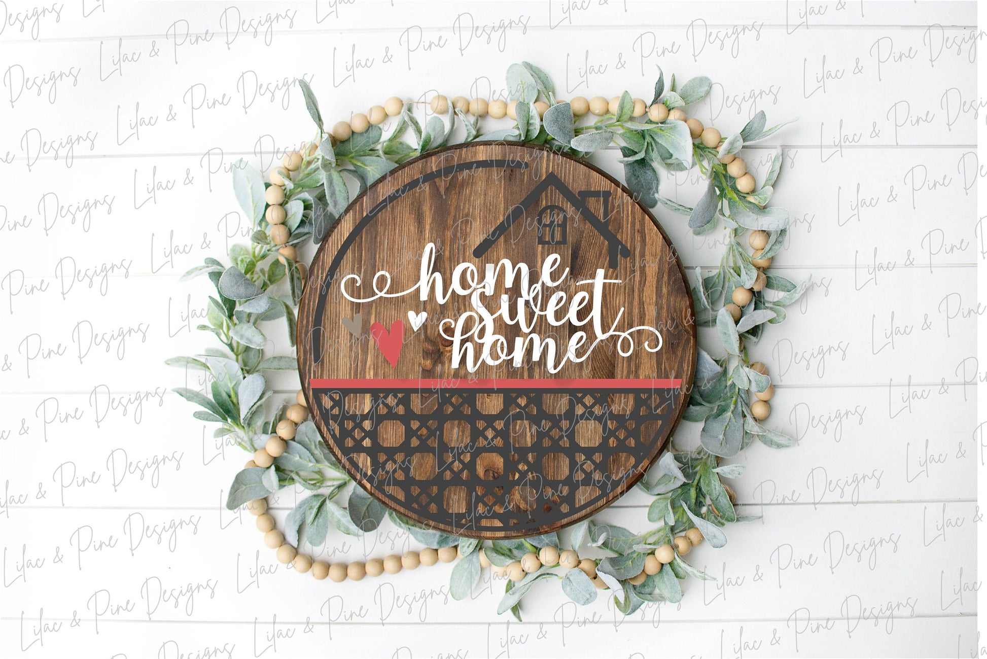 Rattan pattern door hanger SVG,  Cane pattern Home Sweet Home sign, boho decor svg,  welcome porch decor, Glowforge cut file, laser SVG file