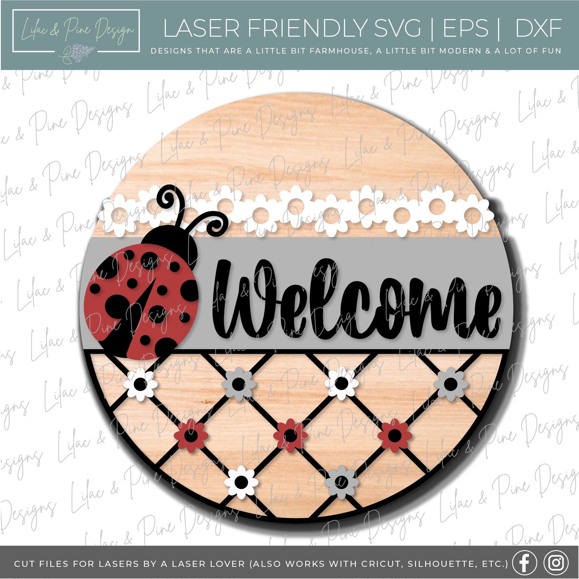 Summer welcome sign bundle, door hanger SVG bundle, lake SVG, lemon svg, bike svg, honey svg, ladybug svg, Glowforge files, laser cut file