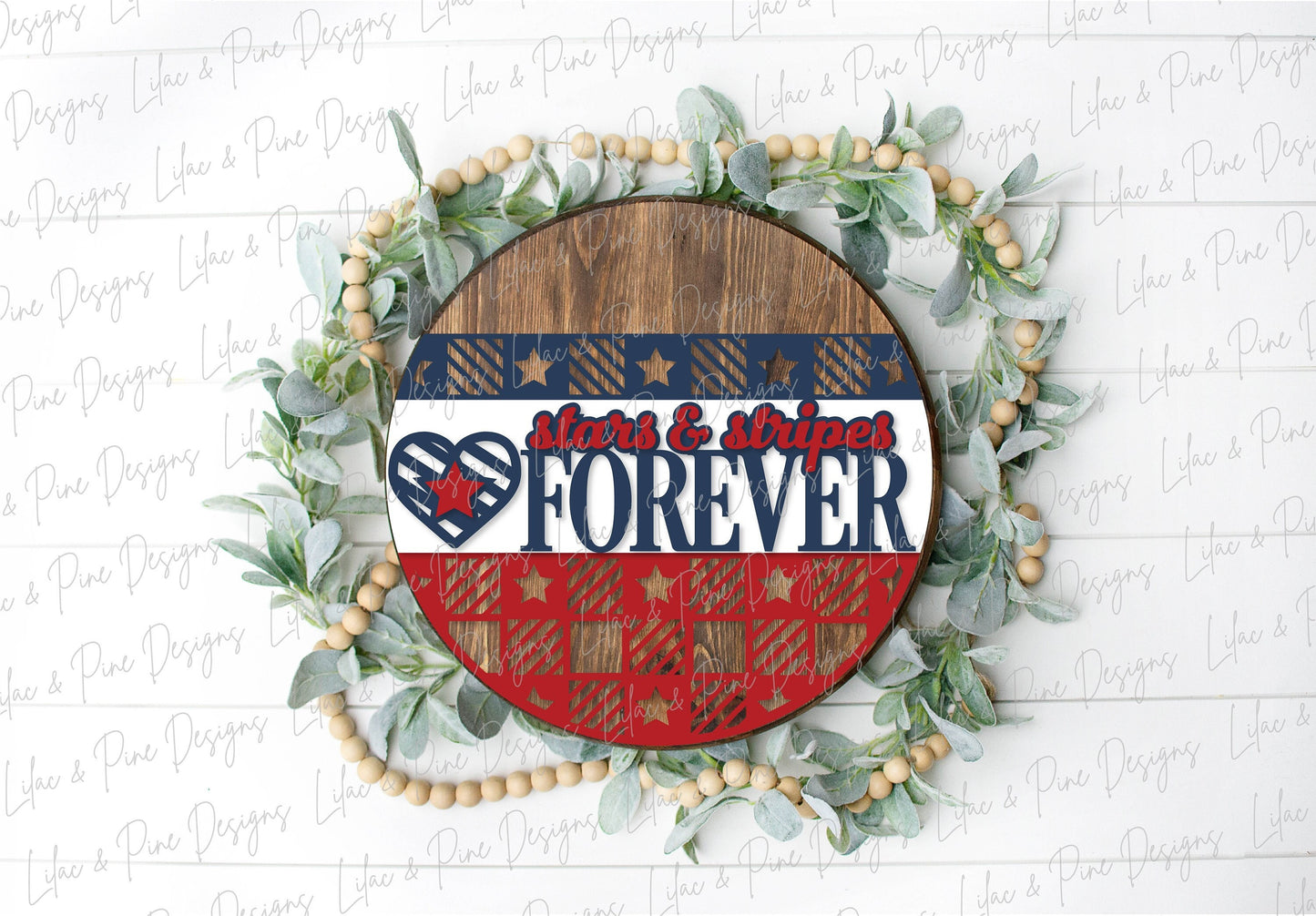 Patriotic Welcome sign, Stars and Stripes door hanger SVG, Plaid 4th of July SVG, Independence Day porch sign, Glowforge SVG, laser cut file