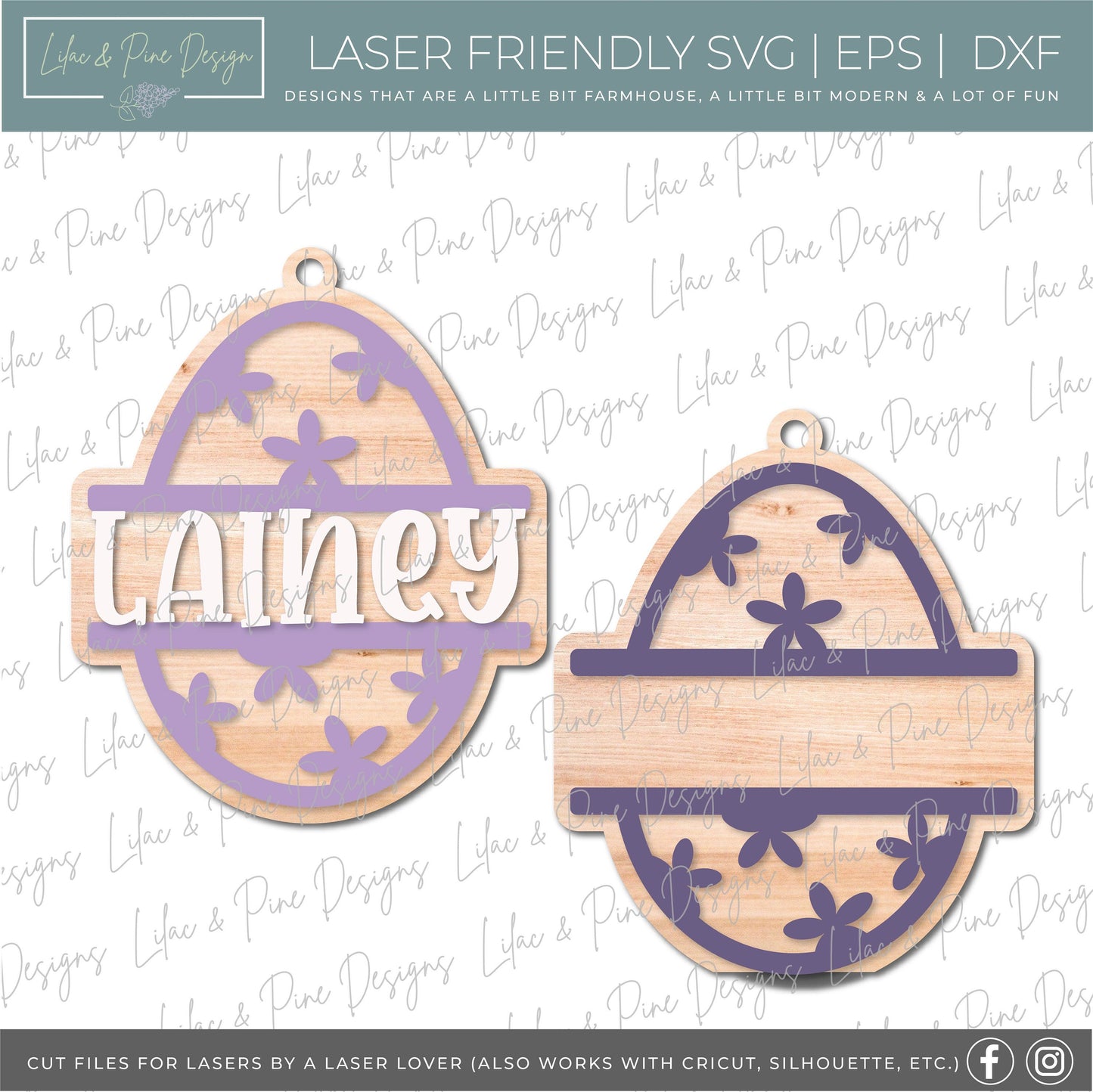 Easter Basket Tag bundle SVG, Easter tag, Egg tag svg, bunny tag SVG, Easter tag laser cut file, Glowforge laser cut file, laser SVG