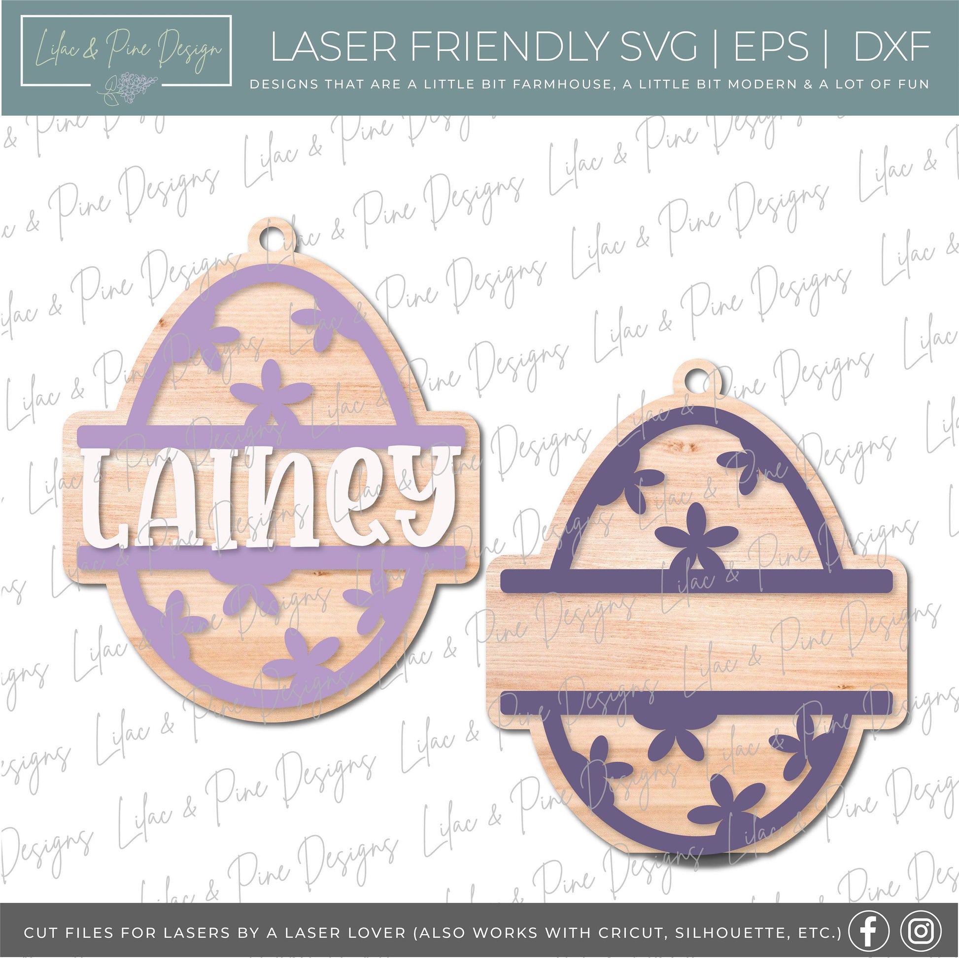 Easter Basket Tag bundle SVG, Easter tag, Egg tag svg, bunny tag SVG, Easter tag laser cut file, Glowforge laser cut file, laser SVG