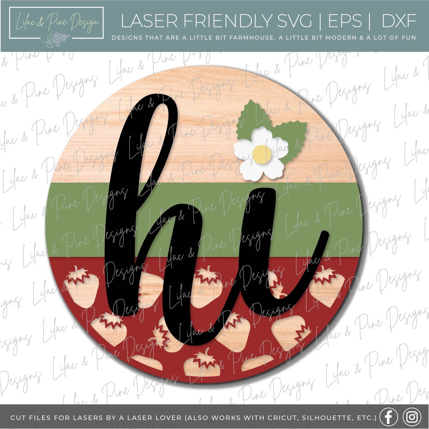 Summer Welcome door hanger bundle, Summer porch decor SVG, watermelon svg, bee svg, strawberry svg, Glowforge files, laser cut file