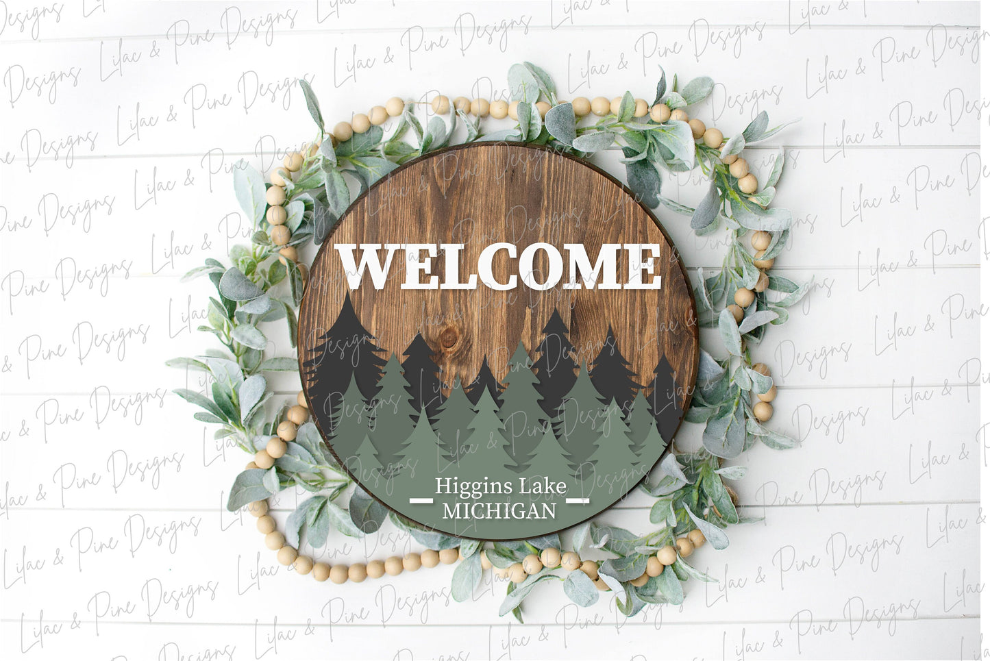 Forest Welcome door hanger SVG, Pine Tree door sign SVG, cabin decor svg, customizable welcome sign svg, Glowforge cut file, laser SVG file