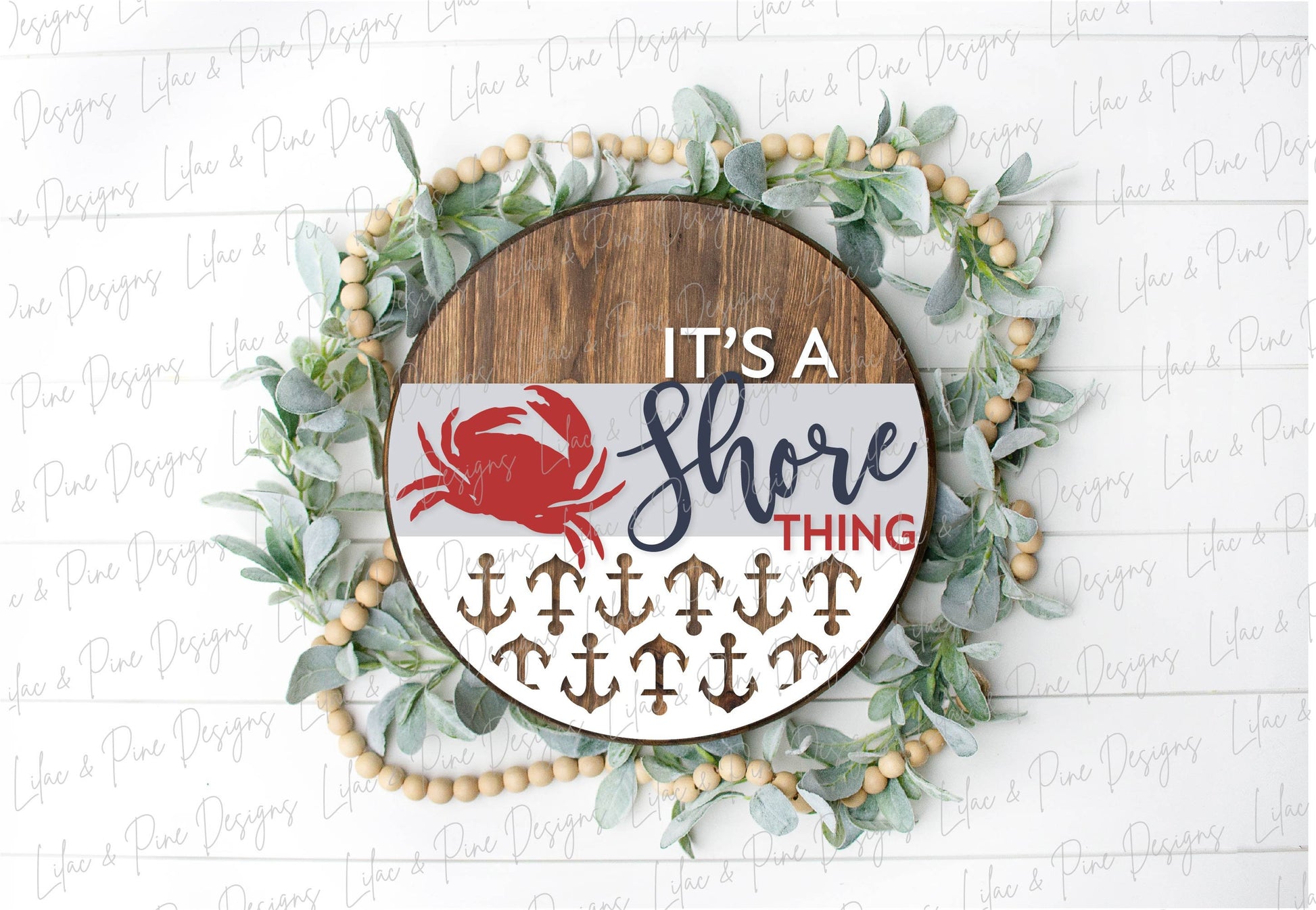Coastal door hanger SVG, Nautical welcome round sign, Coastal welcome SVG, Summer svg, Crab svg, Anchor svg, Glowforge Svg, laser svg file