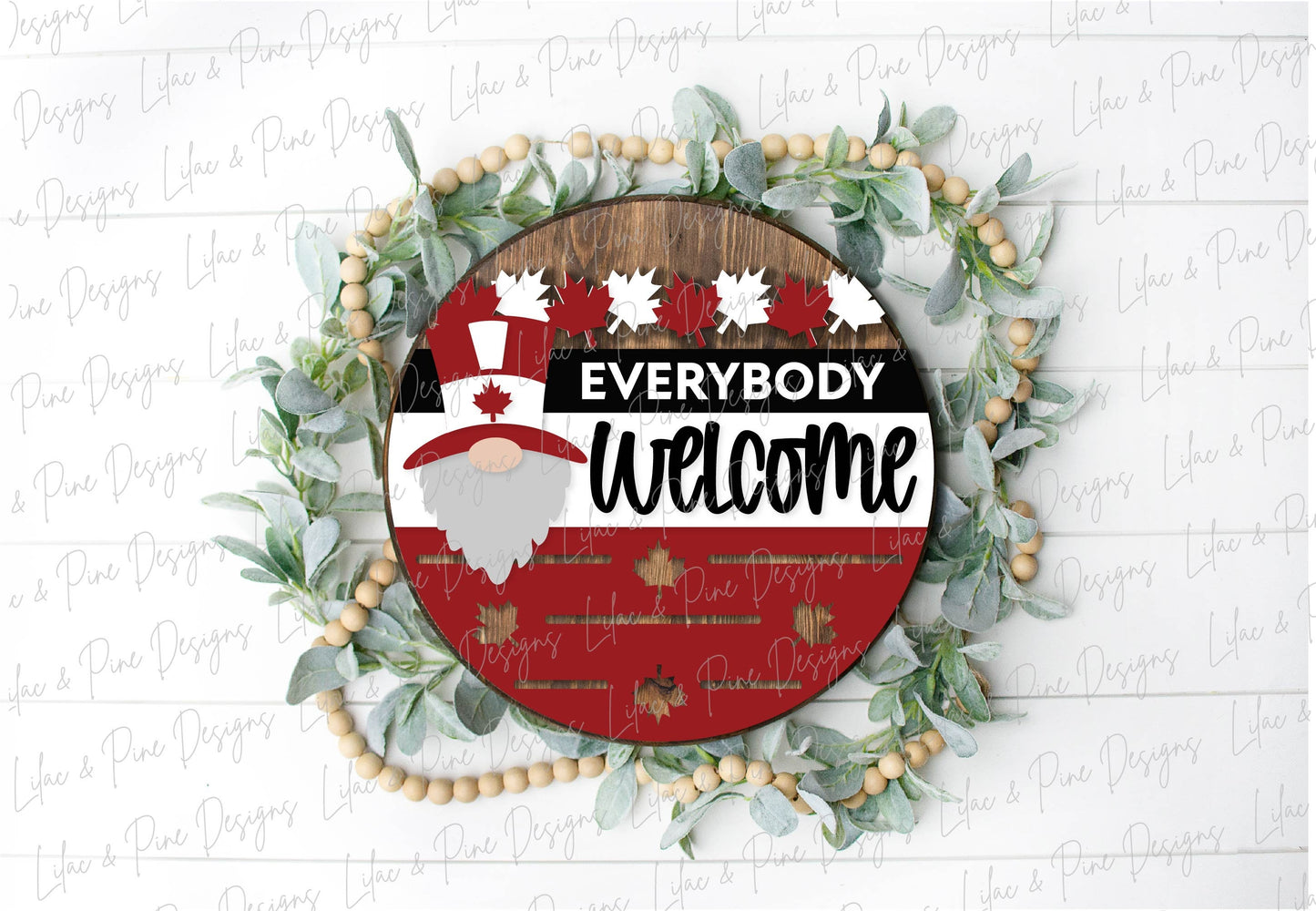 Canada Gnome Welcome sign SVG, Canada Day door hanger SVG, Canadian Gnome svg, porch sign svg, Glowforge SVG file, laser cut file
