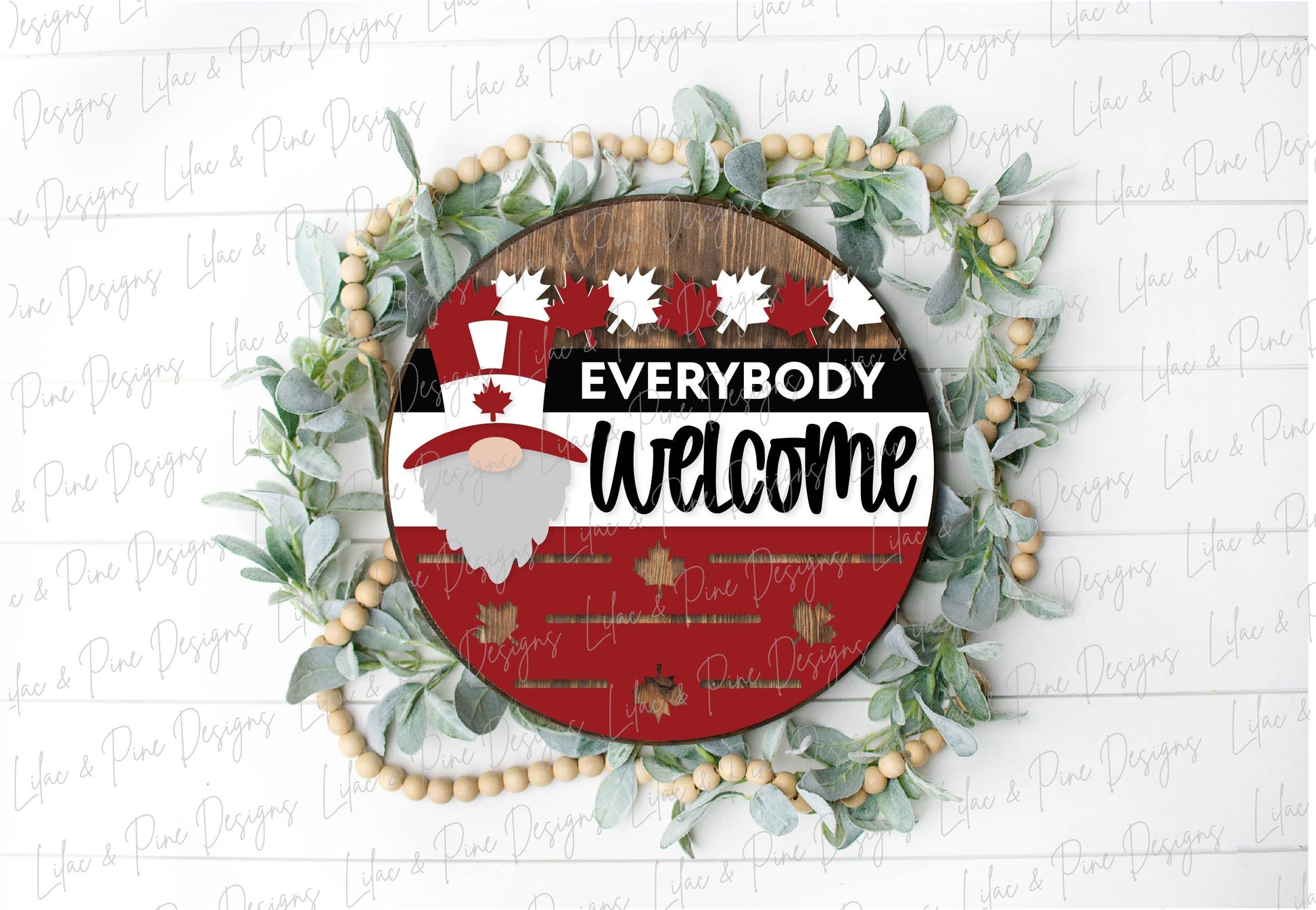Canada Gnome Welcome sign SVG, Canada Day door hanger SVG, Canadian Gnome svg, porch sign svg, Glowforge SVG file, laser cut file