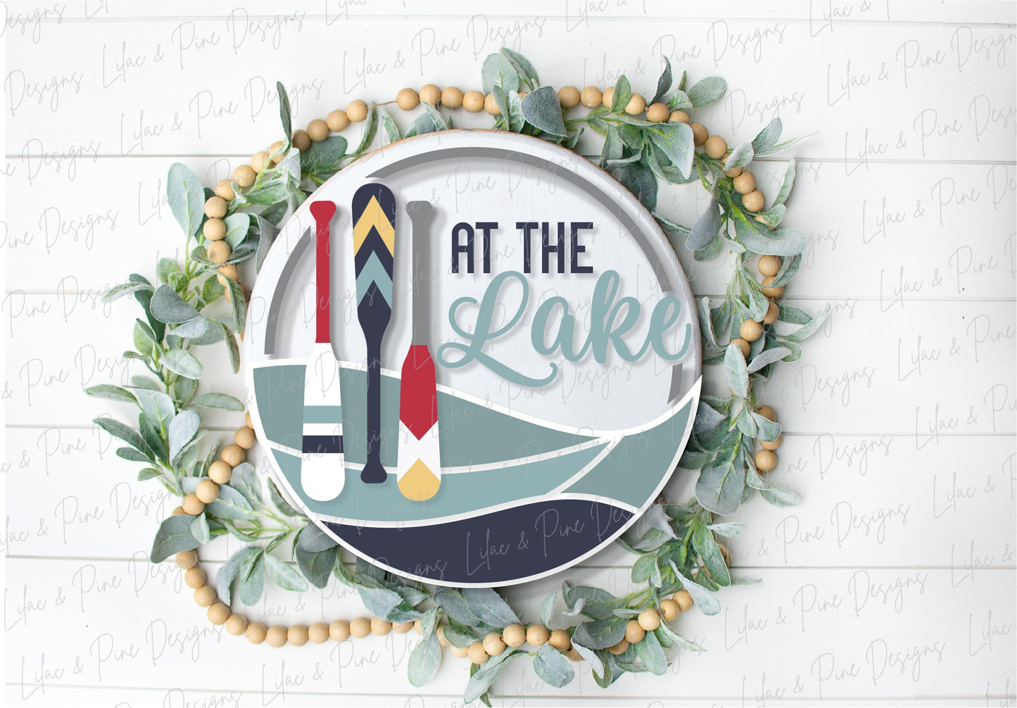 At the Lake SVG, welcome sign SVG, door hanger SVG, paddle svg, lake house porch sign svg, cottage decor, Glowforge Svg, laser cut file
