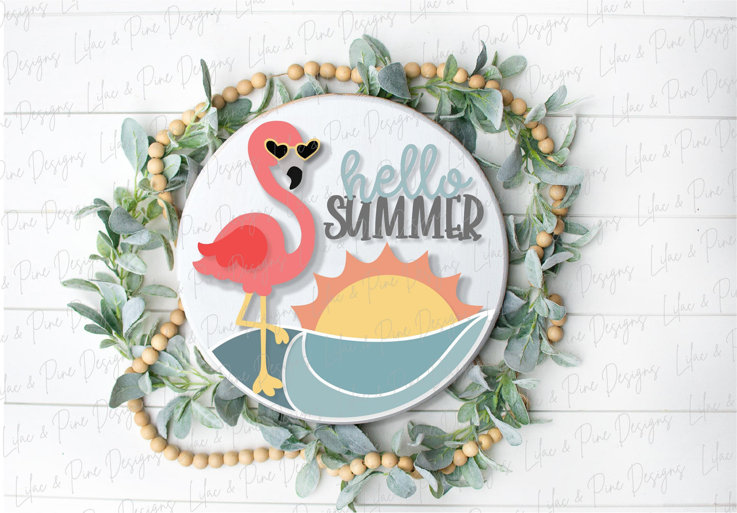 Hello Summer SVG, welcome sign SVG, door hanger SVG, flamingo svg, summer porch sign svg, summer home decor, Glowforge Svg, laser cut file