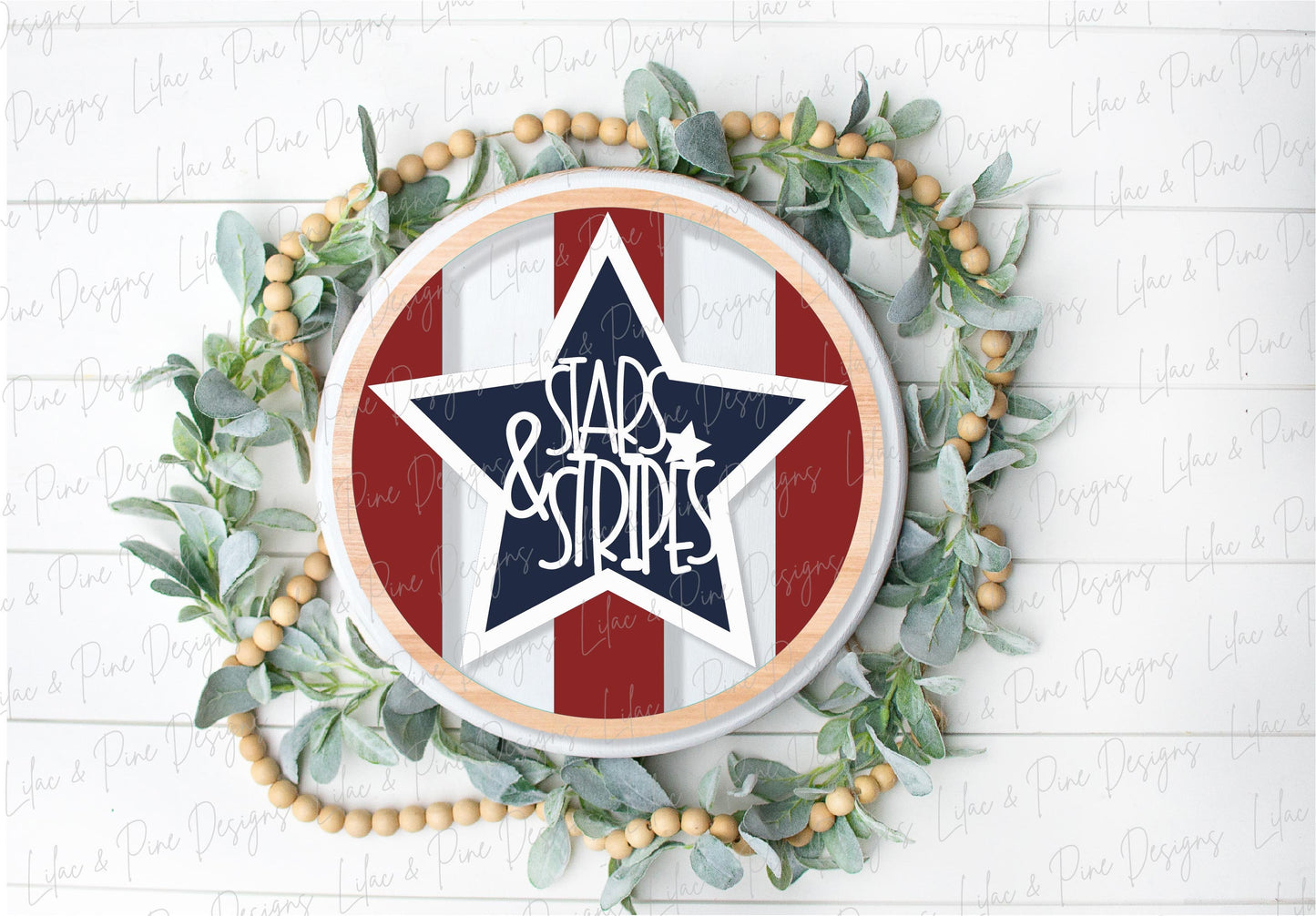 Stars and Stripes round sign bundle, July 4th door decor SVG, Patriotic porch sign SVG, Independence Day svg, Glowforge Svg, laser cut file