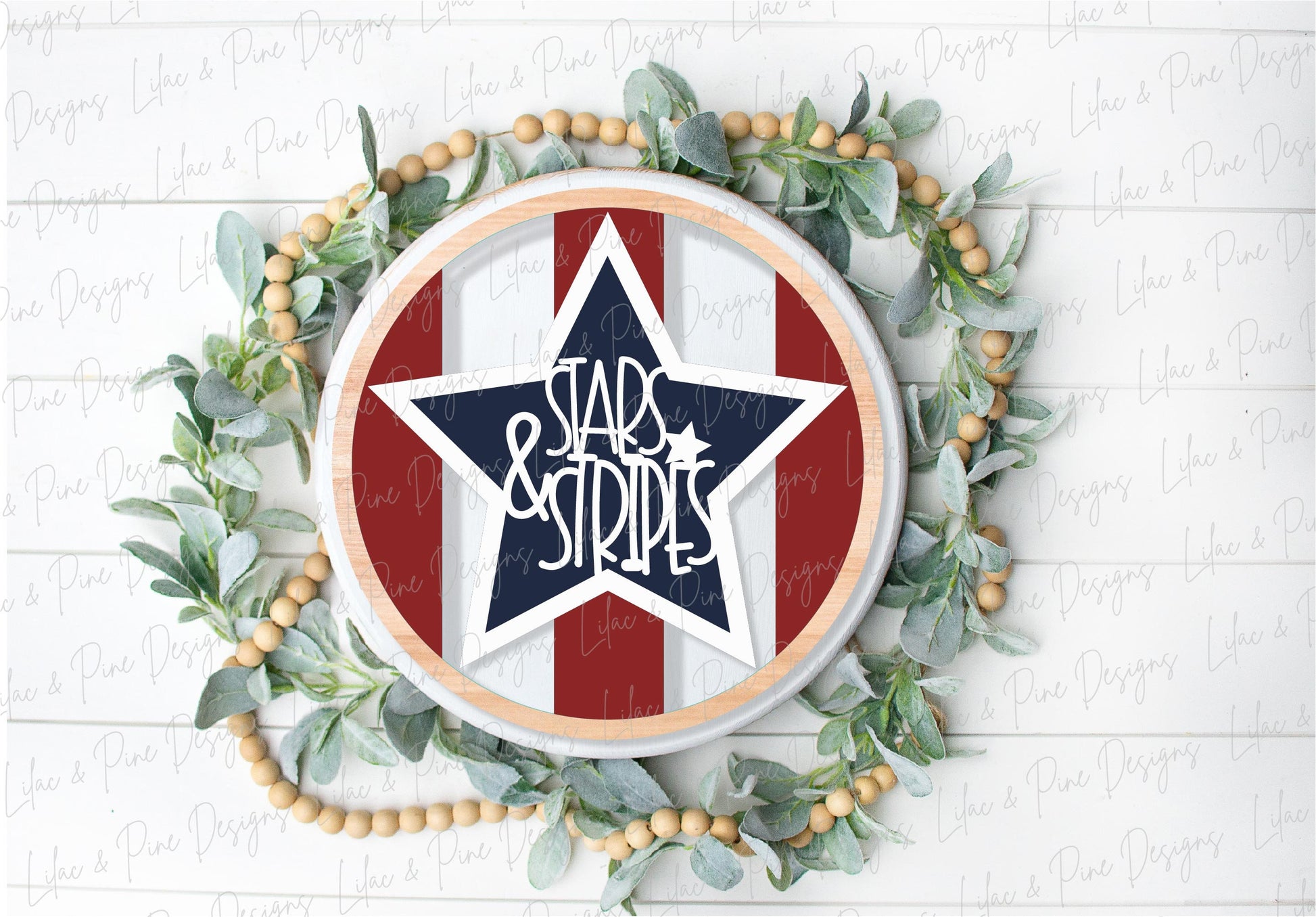 Stars and Stripes round sign bundle, July 4th door decor SVG, Patriotic porch sign SVG, Independence Day svg, Glowforge Svg, laser cut file