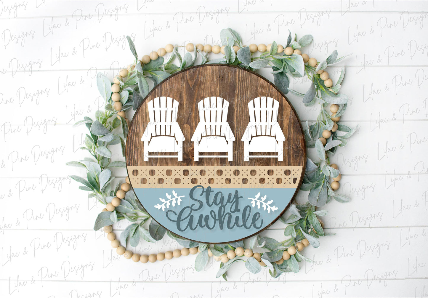 Adirondack chair door hanger SVG, welcome sign SVG, Summer welcome svg, Summer porch sign, stay awhile svg, Glowforge Svg, laser cut file
