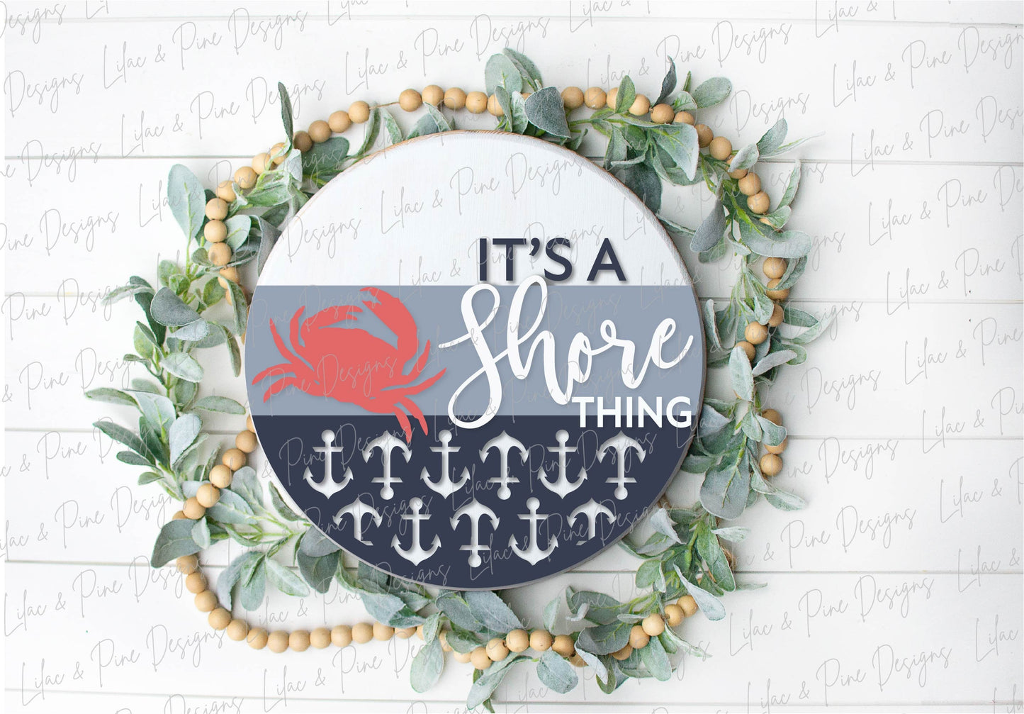Coastal door hanger SVG, Nautical welcome round sign, Coastal welcome SVG, Summer svg, Crab svg, Anchor svg, Glowforge Svg, laser svg file