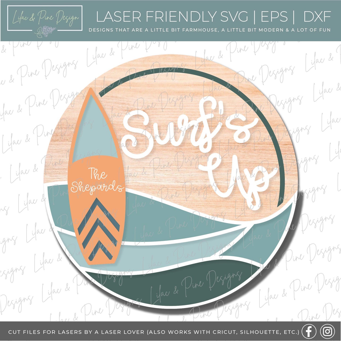 Aloha door hanger SVG, Surfs Up SVG, welcome sign SVG, door hanger svg, surfing svg, surfboard sign svg, Glowforge Svg, laser cut file
