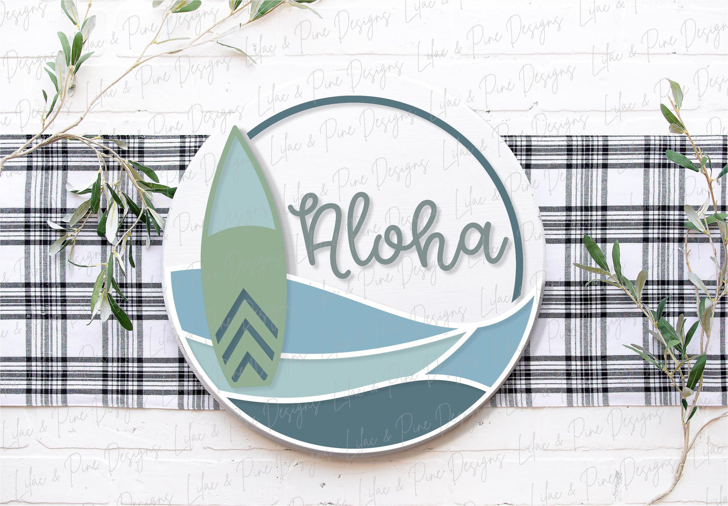 Aloha door hanger SVG, Surfs Up SVG, welcome sign SVG, door hanger svg, surfing svg, surfboard sign svg, Glowforge Svg, laser cut file