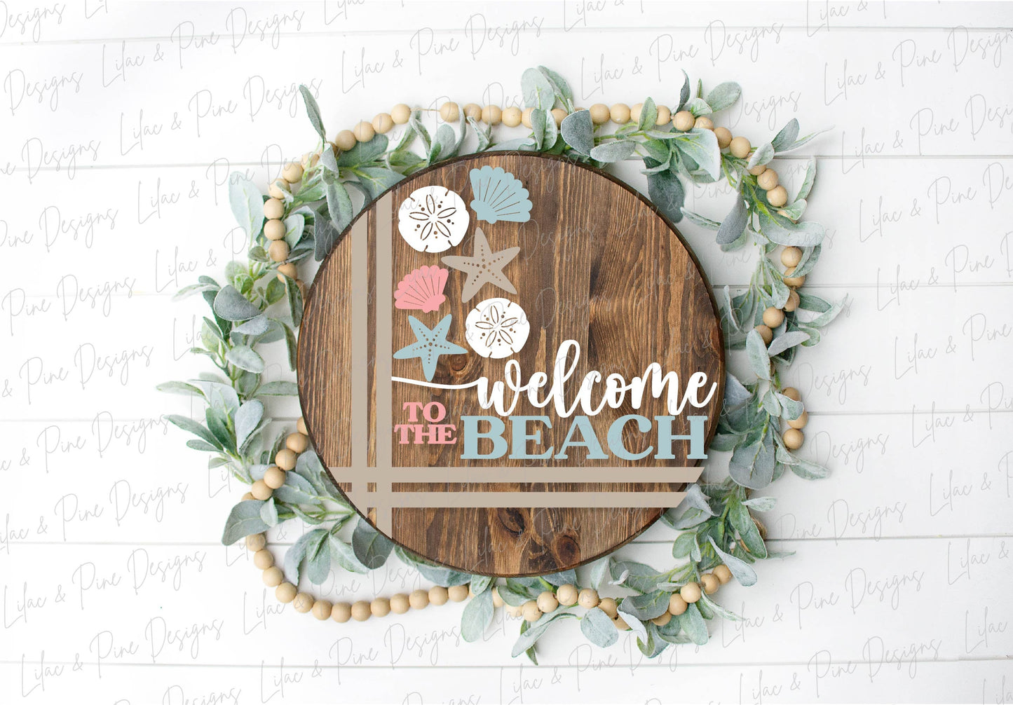 Welcome to the Beach door hanger SVG, welcome sign SVG, seashell svg, coastal porch sign svg, Beach decor, Glowforge Svg, laser cut file