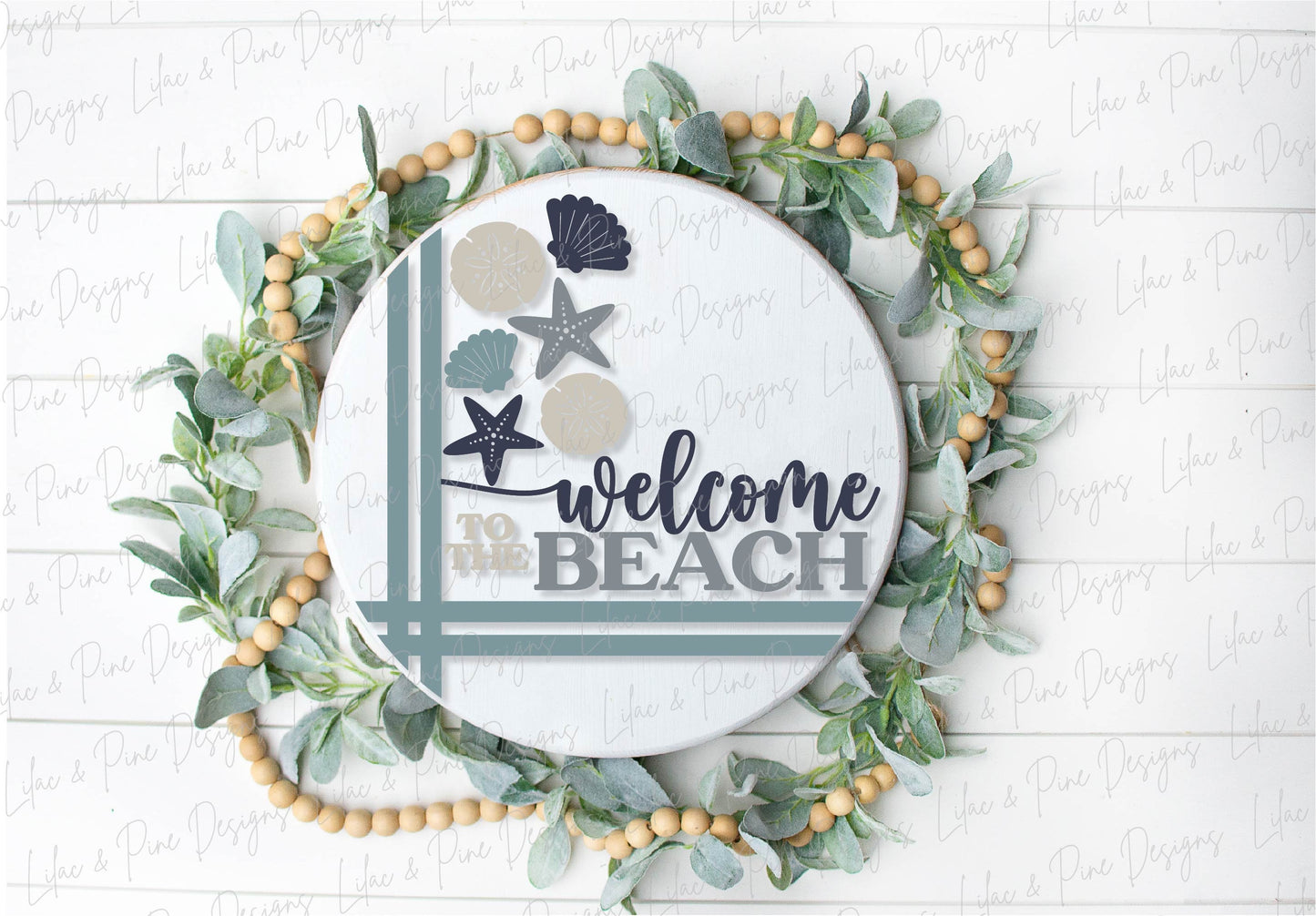 Welcome to the Beach door hanger SVG, welcome sign SVG, seashell svg, coastal porch sign svg, Beach decor, Glowforge Svg, laser cut file