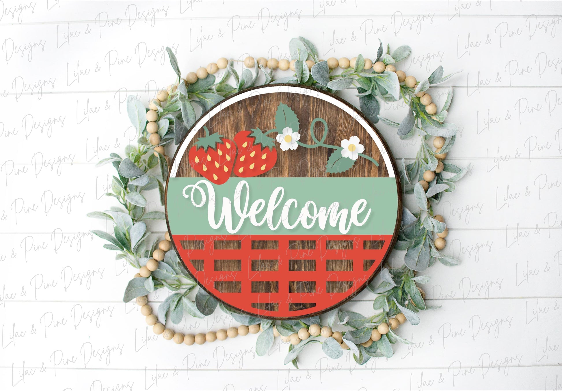 Strawberry vine welcome sign, summer door decor SVG, strawberry SVG, wood sign, summer porch sign, Cricut SVG, Glowforge Svg, laser cut file