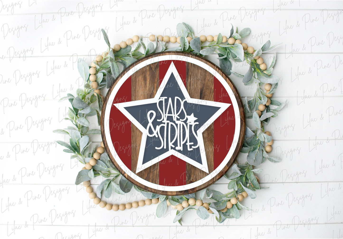 Stars and Stripes round sign bundle, July 4th door decor SVG, Patriotic porch sign SVG, Independence Day svg, Glowforge Svg, laser cut file