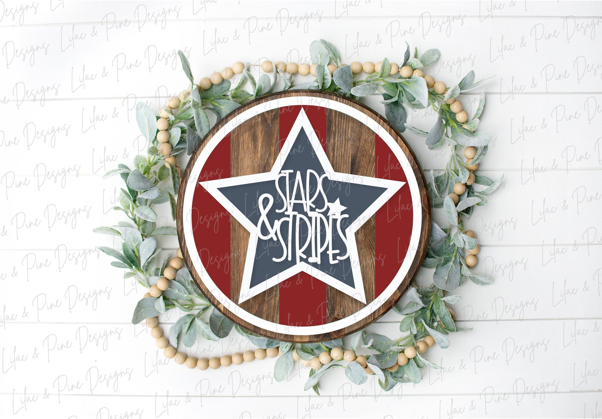 Stars and Stripes round sign bundle, July 4th door decor SVG, Patriotic porch sign SVG, Independence Day svg, Glowforge Svg, laser cut file