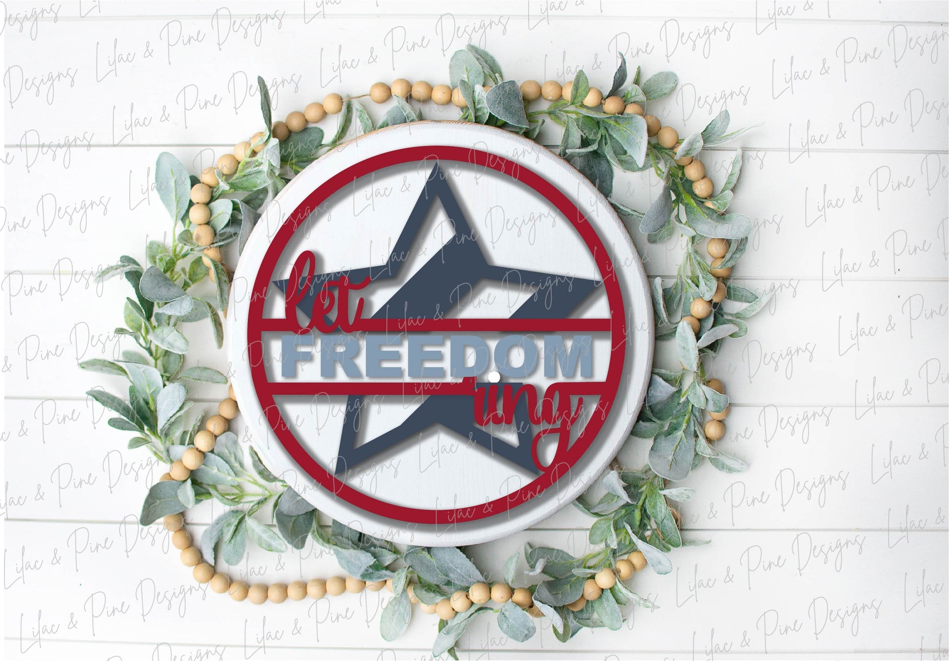 Let Freedom Ring round sign, July 4th door decor, Stars SVG, Independence Day porch sign, Stars and Stripes, Glowforge Svg, laser cut file