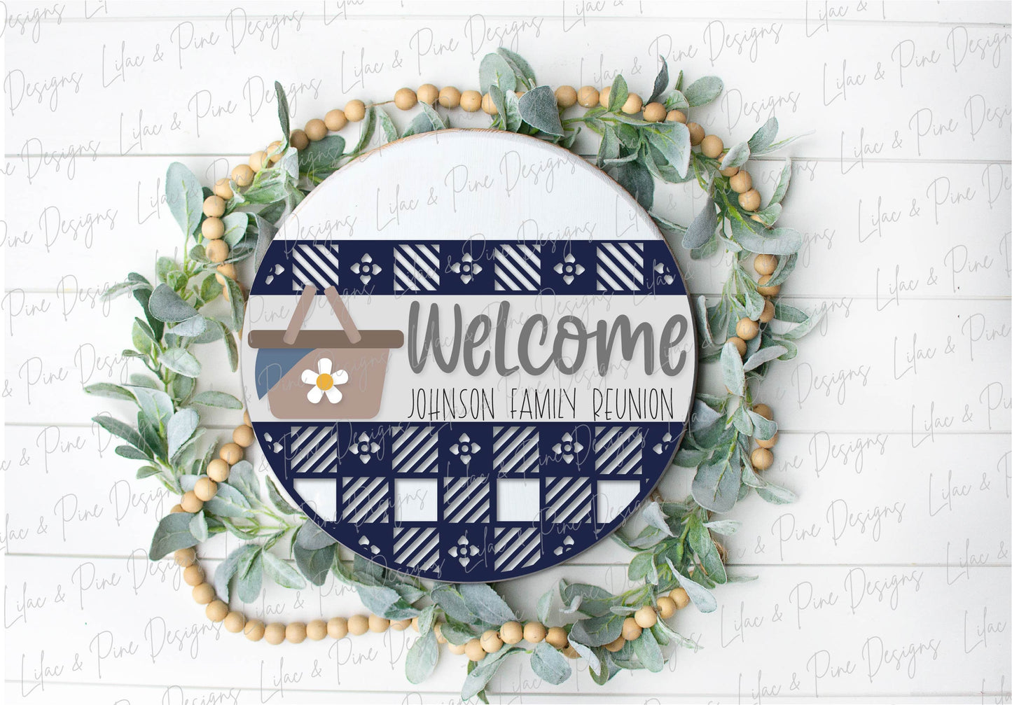 Picnic door hanger SVG, welcome sign SVG, Summer welcome svg, Summer porch sign svg, family reunion svg, Glowforge SVG, laser cut file