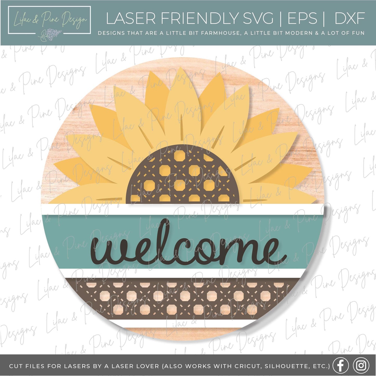 Summer welcome sign bundle, door hanger SVG bundle, sunshine SVG, boho svg, sunflower svg, summer svg, Glowforge files, laser cut file