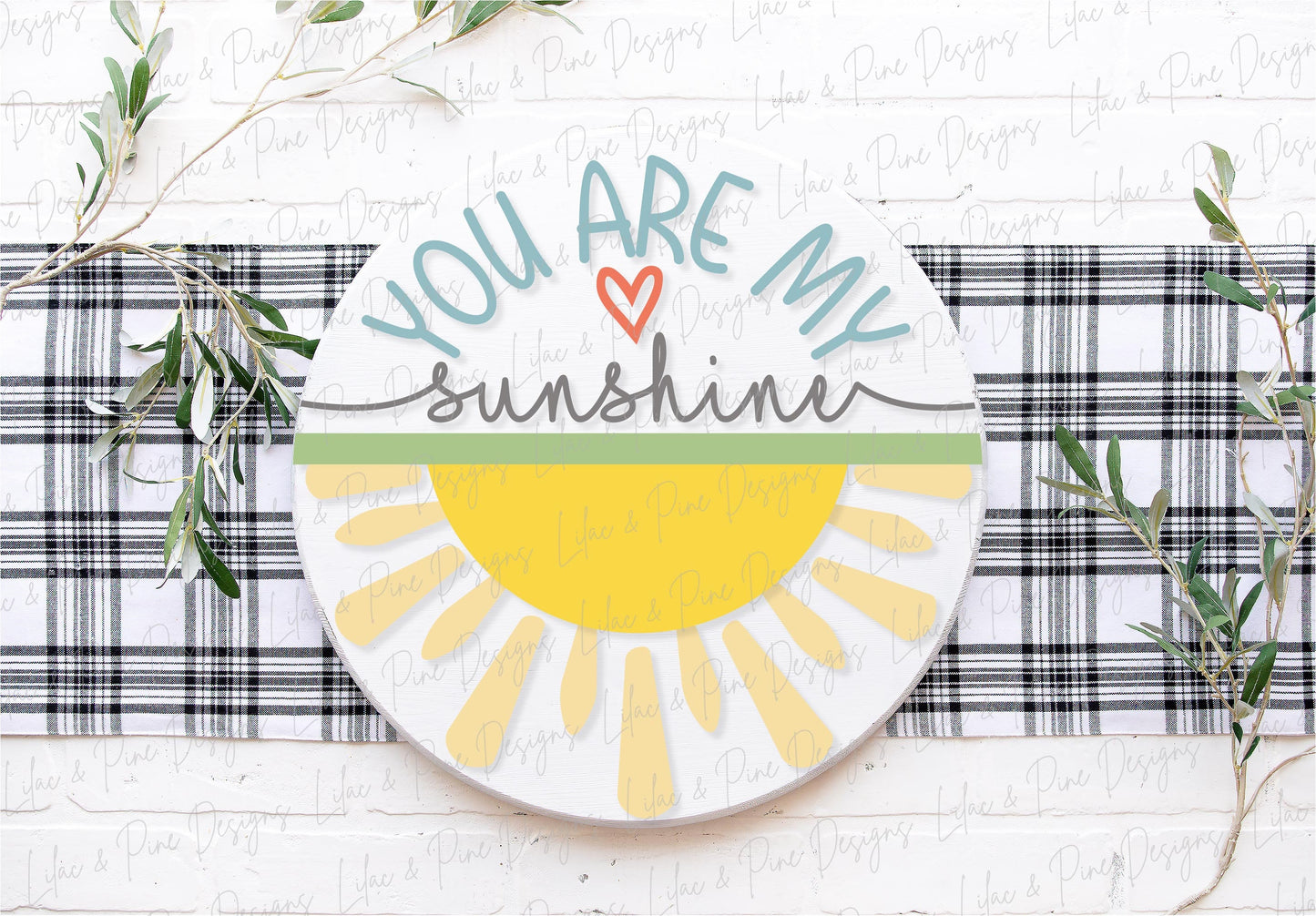 You are my sunshine sign SVG, Summer sign svg, sun door hanger svg, Summer decor SVG, round wood sign, Glowforge SVG, laser cut file