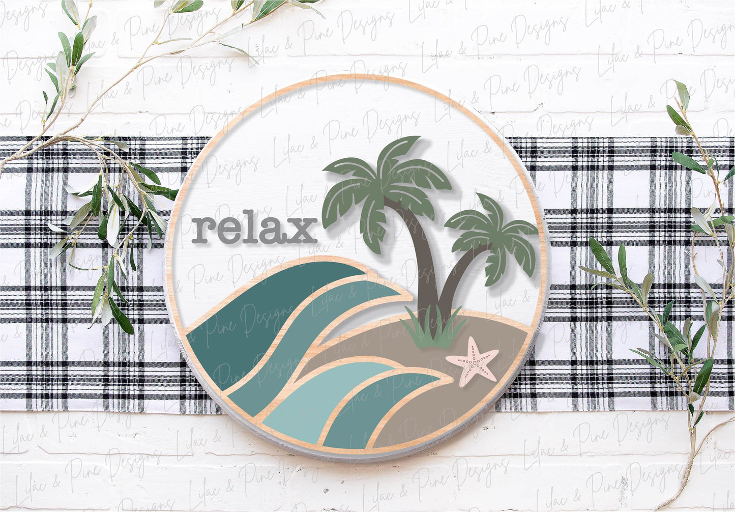 Beach House door hanger SVG, Summer welcome sign SVG, tropical svg, beach decor, Summer decor, palm tree svg, Glowforge Svg, laser cut file