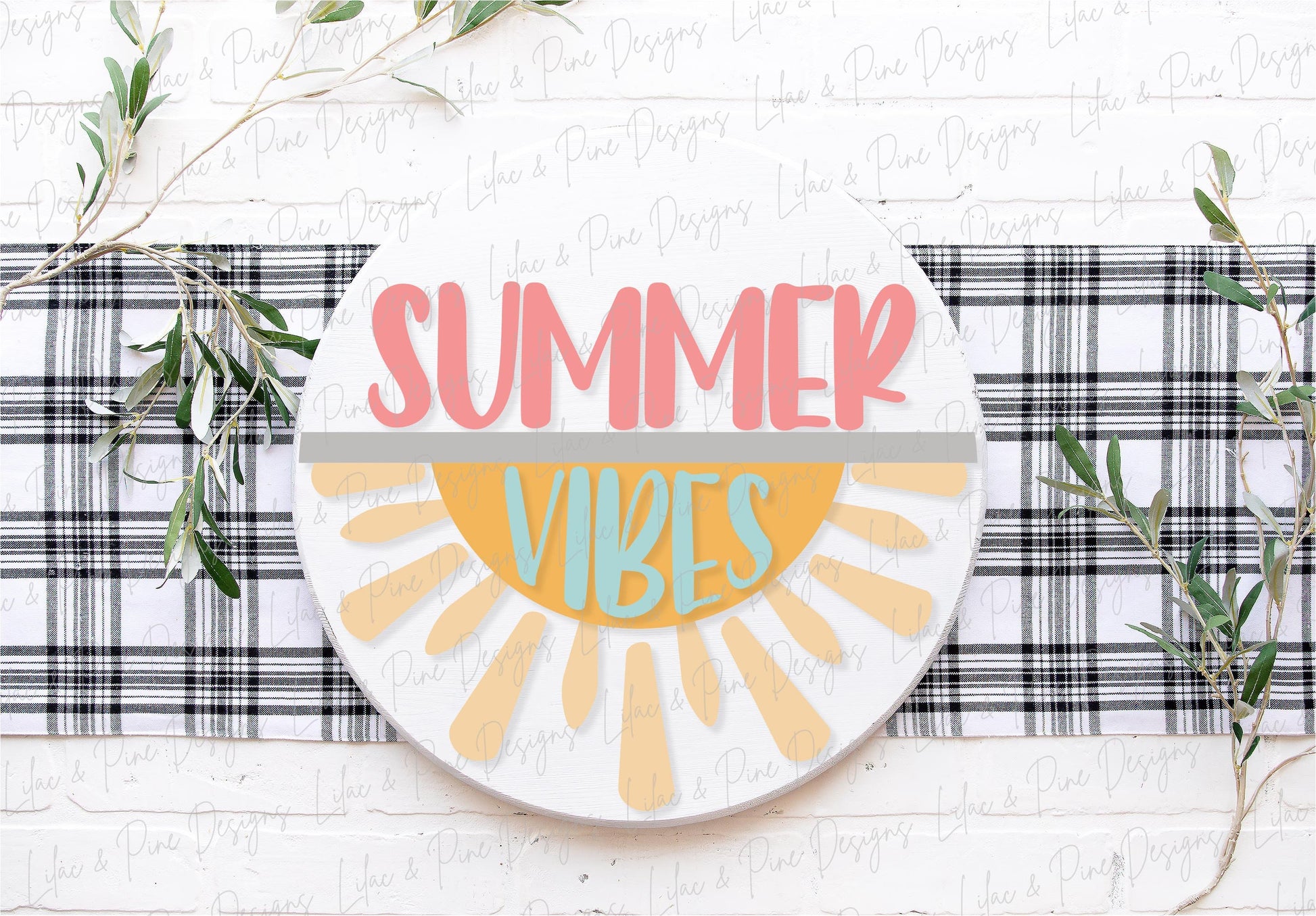 Sun Welcome sign svg, Summer Vibes door hanger SVG, Sunshine porch sign SVG, summer decor, round wood sign, Glowforge SVG, laser cut file