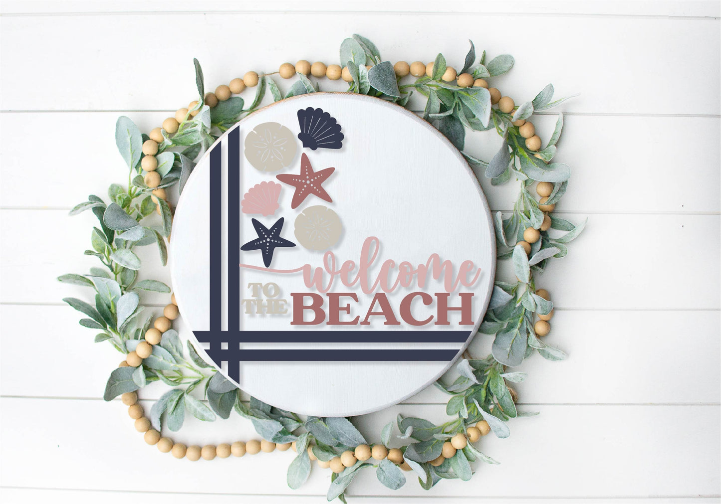 Welcome to the Beach door hanger SVG, welcome sign SVG, seashell svg, coastal porch sign svg, Beach decor, Glowforge Svg, laser cut file