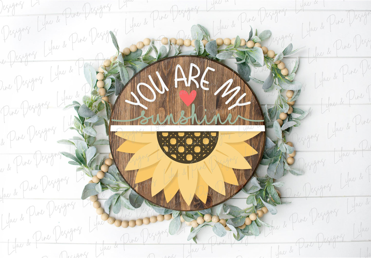 You are my sunshine SVG, Sunflower sign svg, door hanger svg, Summer decor SVG, fall svg, round wood sign, Glowforge SVG, laser cut file