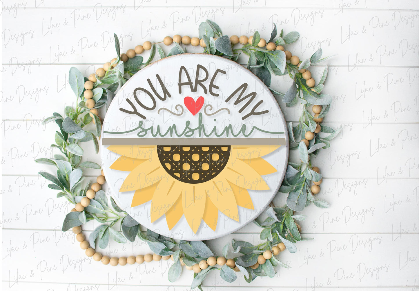 You are my sunshine SVG, Sunflower sign svg, door hanger svg, Summer decor SVG, fall svg, round wood sign, Glowforge SVG, laser cut file
