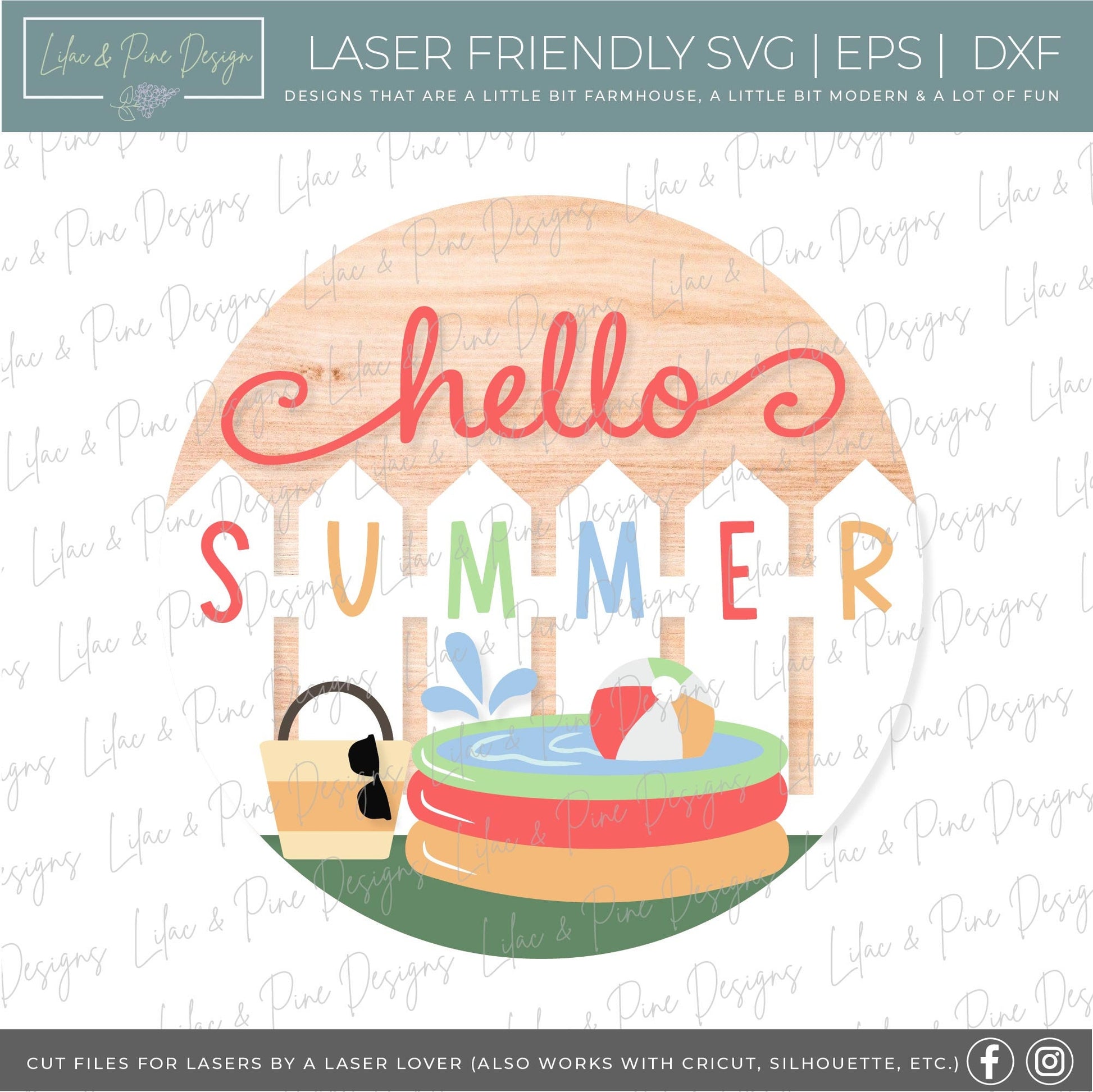 Summer welcome sign bundle, hello summer door hanger SVG, bee SVG, hive svg, pool svg, gnome svg, frog svg,  Glowforge SVG, laser cut file