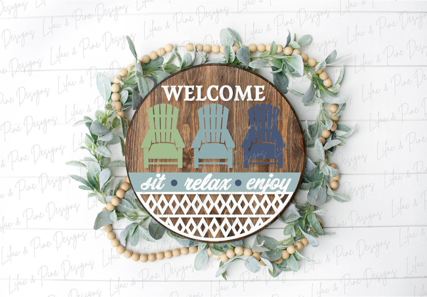 Adirondack chair door hanger SVG, welcome sign SVG, Summer welcome svg, Summer porch sign, beach sign svg, Glowforge Svg, laser cut file