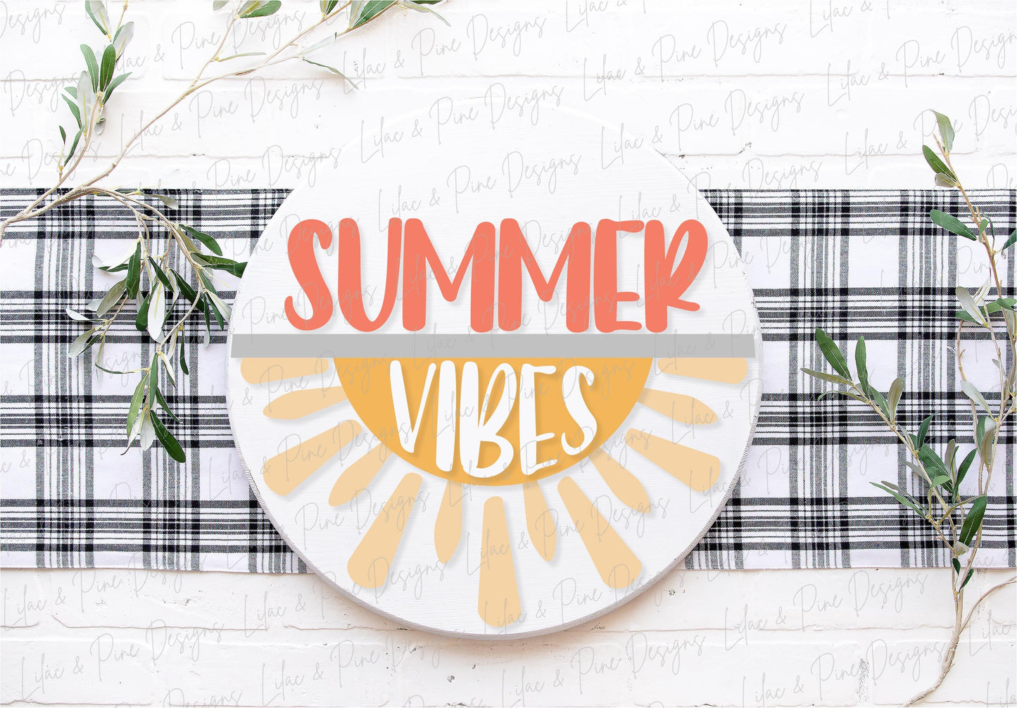 Sun Welcome sign svg, Summer Vibes door hanger SVG, Sunshine porch sign SVG, summer decor, round wood sign, Glowforge SVG, laser cut file