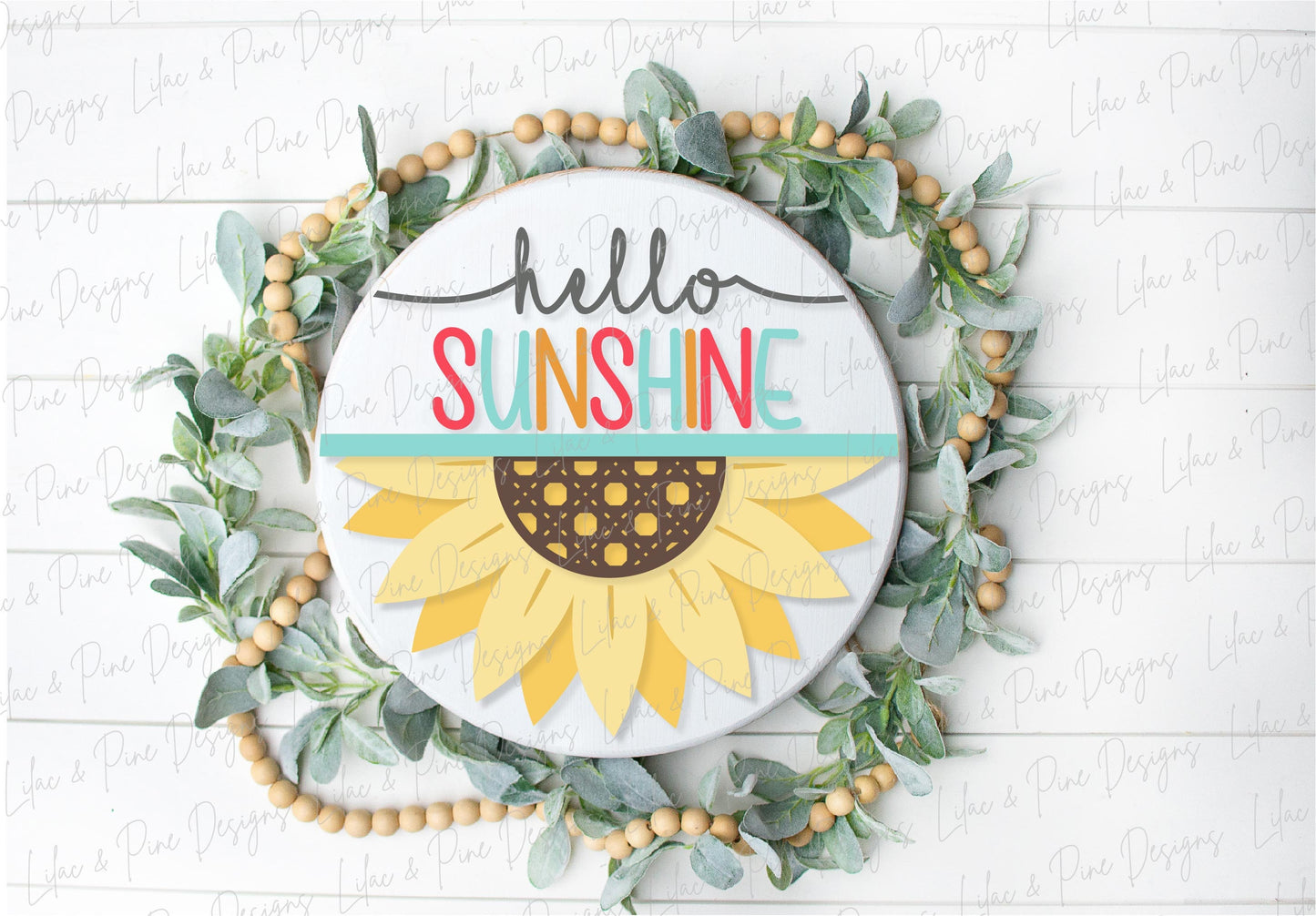 Sun Welcome sign svg, hello sunshine SVG, Summer door hanger, Sunshine porch sign SVG, summer decor, round wood sign, Glowforge laser SVG