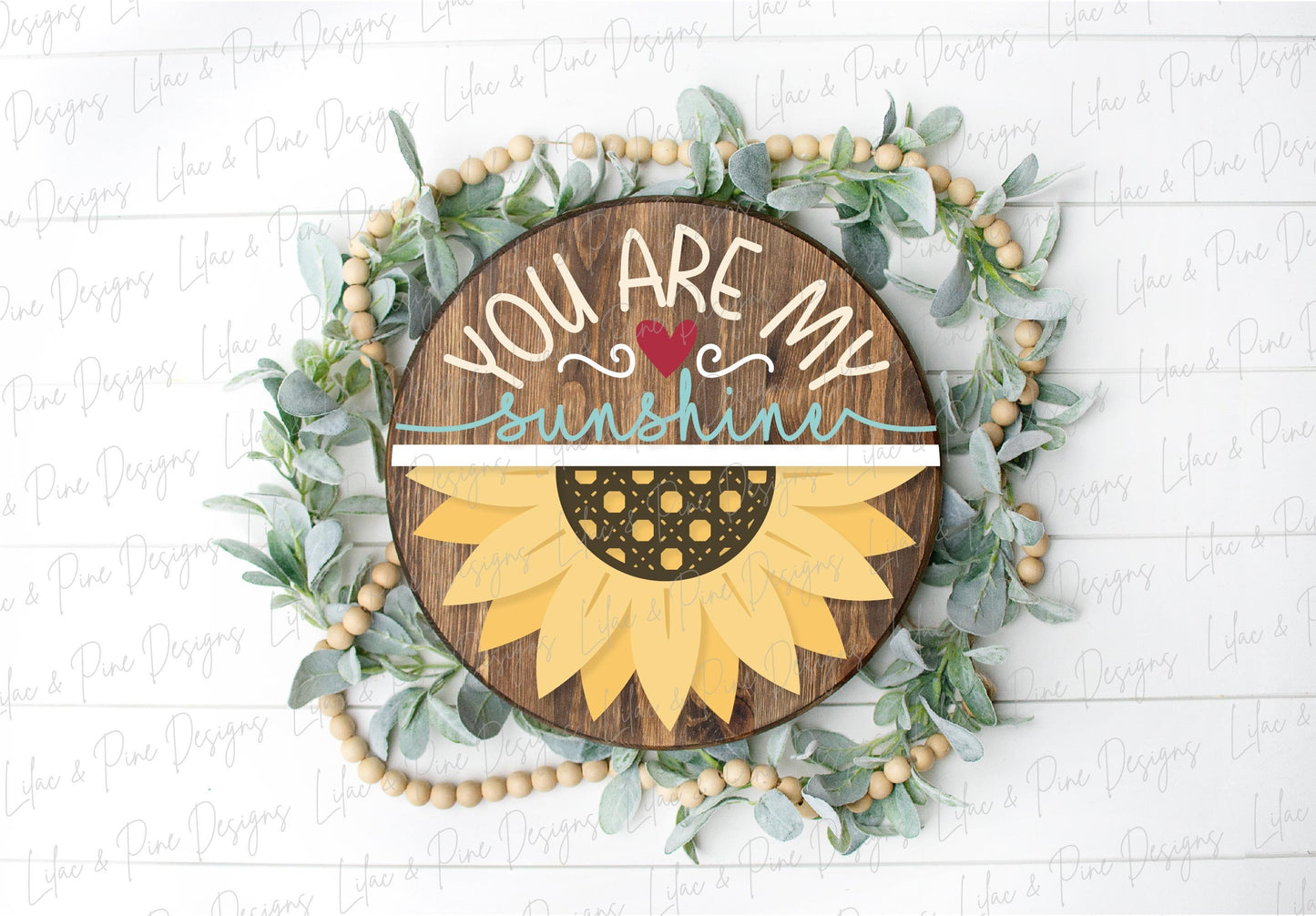 You are my sunshine SVG, Sunflower sign svg, door hanger svg, Summer decor SVG, fall svg, round wood sign, Glowforge SVG, laser cut file