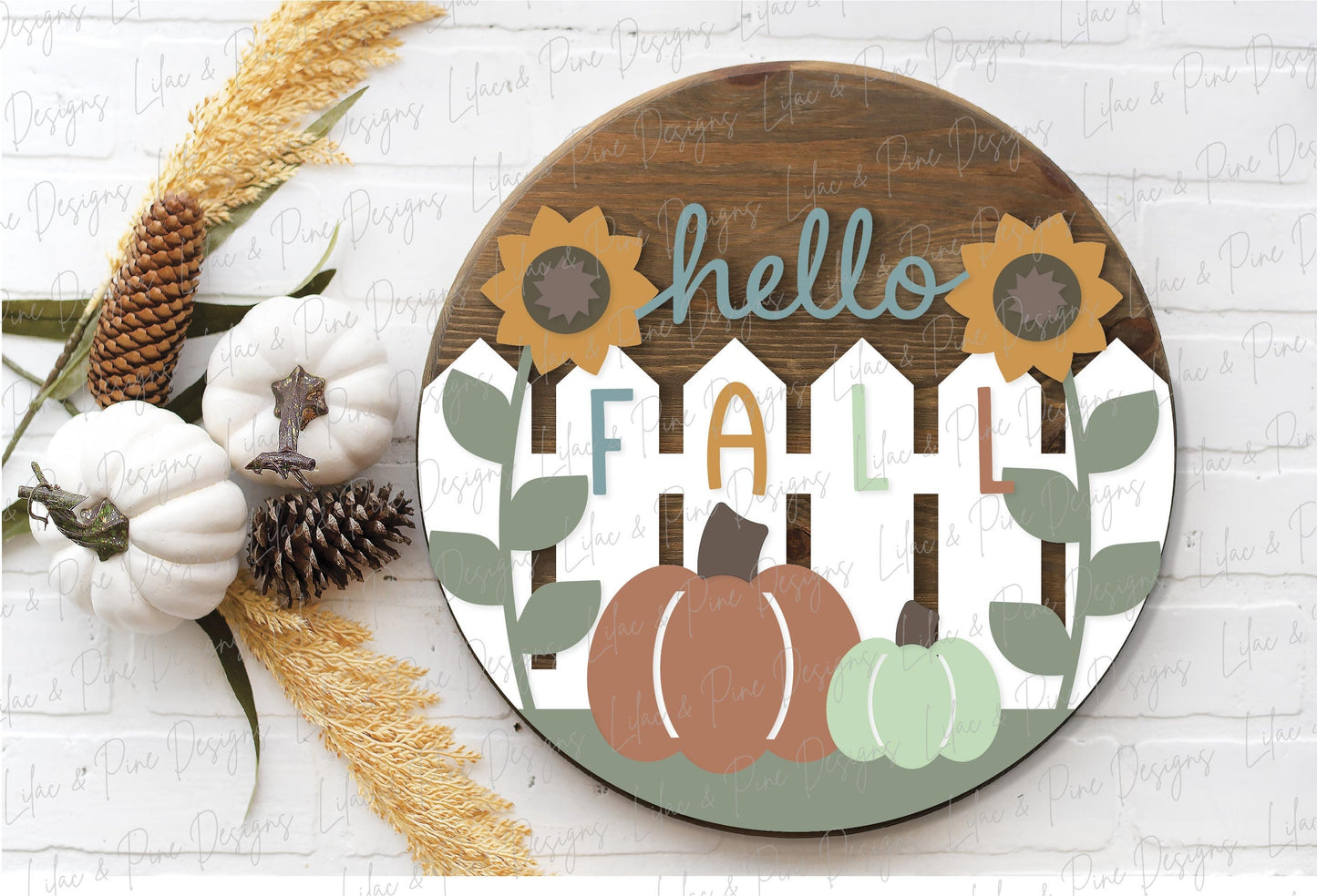 Hello Fall door hanger SVG, Sunflower welcome sign SVG, Pumpkin door hanger svg, Fall porch decor, Autumn svg, Glowforge SVG, laser cut file