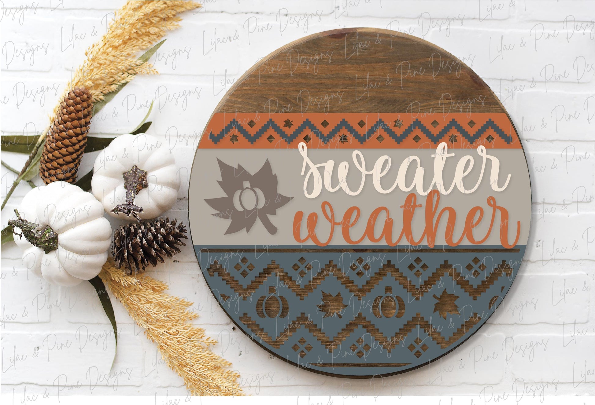 Sweater Weather door hanger SVG, Pumpkin welcome sign SVG, Fall door hanger svg, Autumn porch decor, Nordic design SVG, Glowforge laser Svg