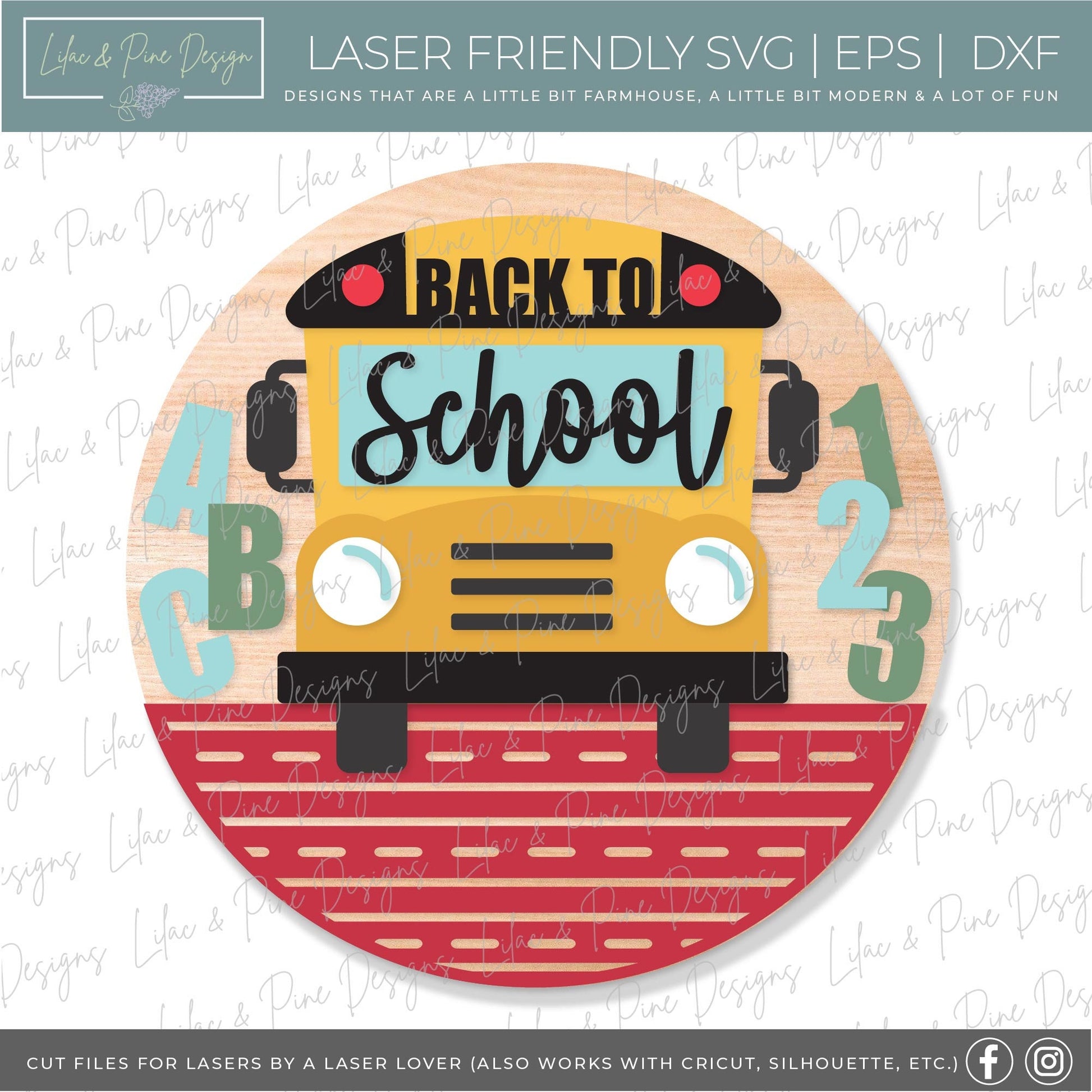 Back to School door hanger SVG, School welcome sign SVG, School Bus door hanger, classroom decor, school sign, Glowforge Svg, laser cut file